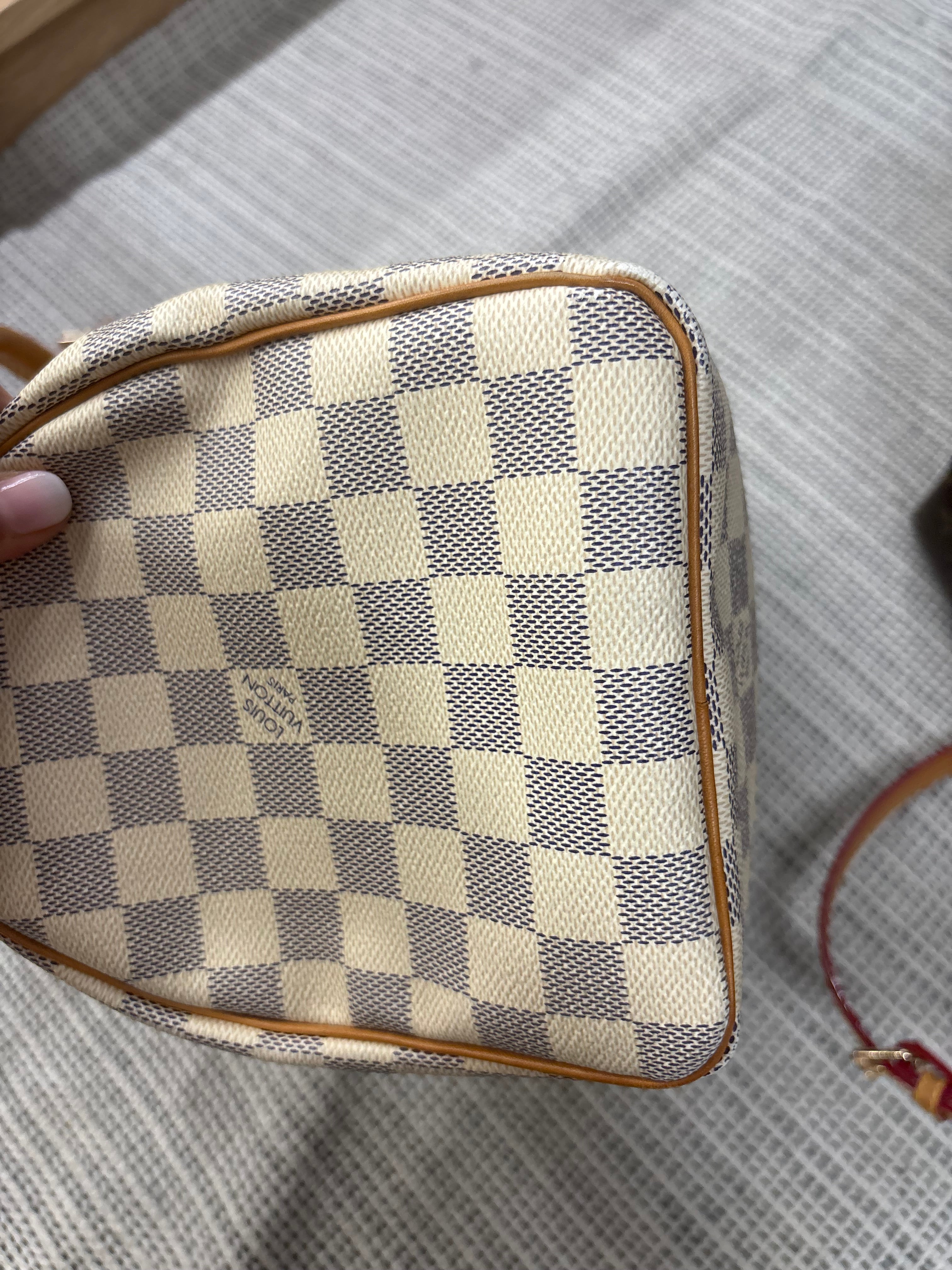Louis Vuitton Speedy 25 Damier Azur con bandolera extra