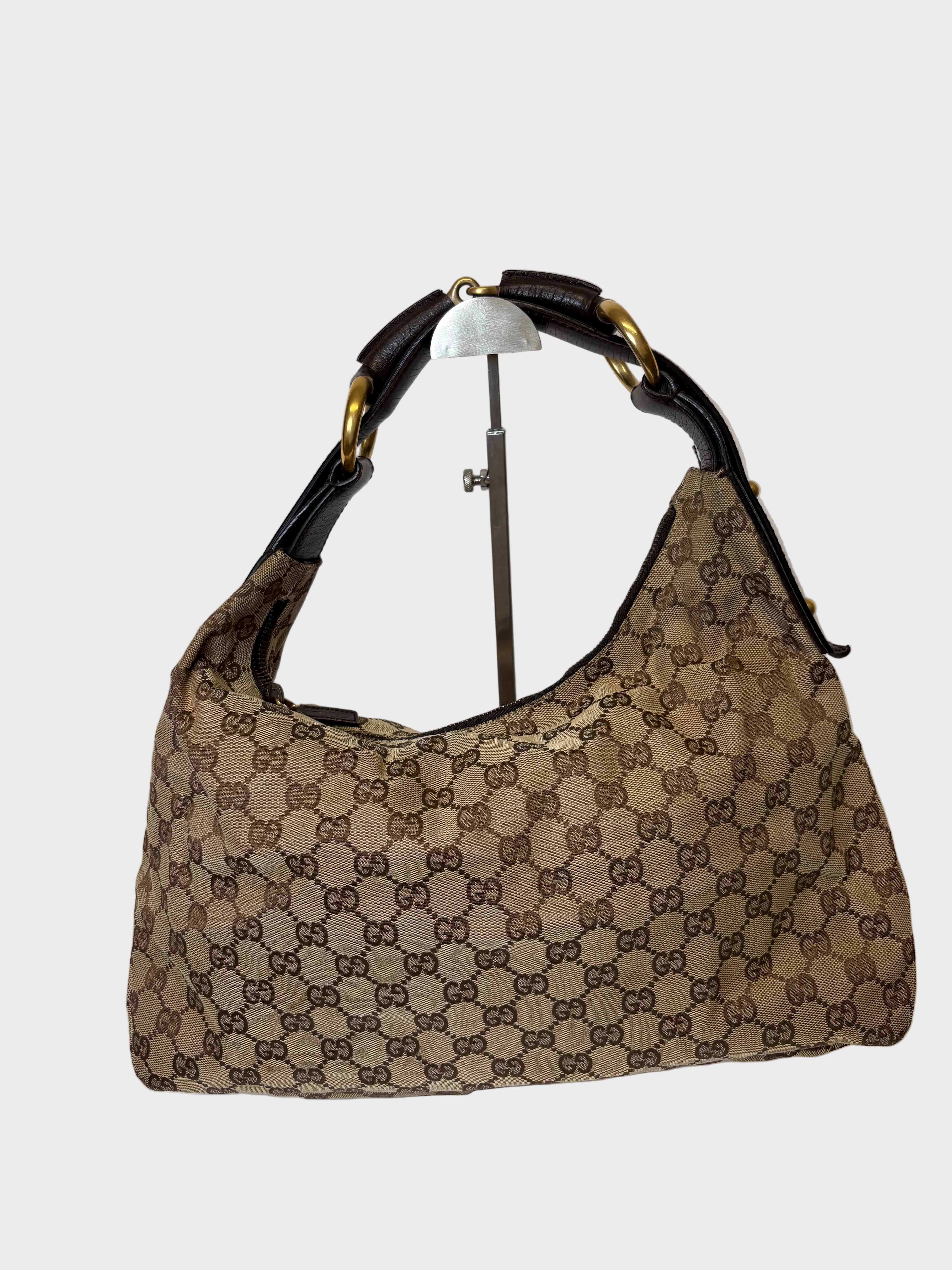 Gucci Horsebit Hobo GG Canvas Marrón
