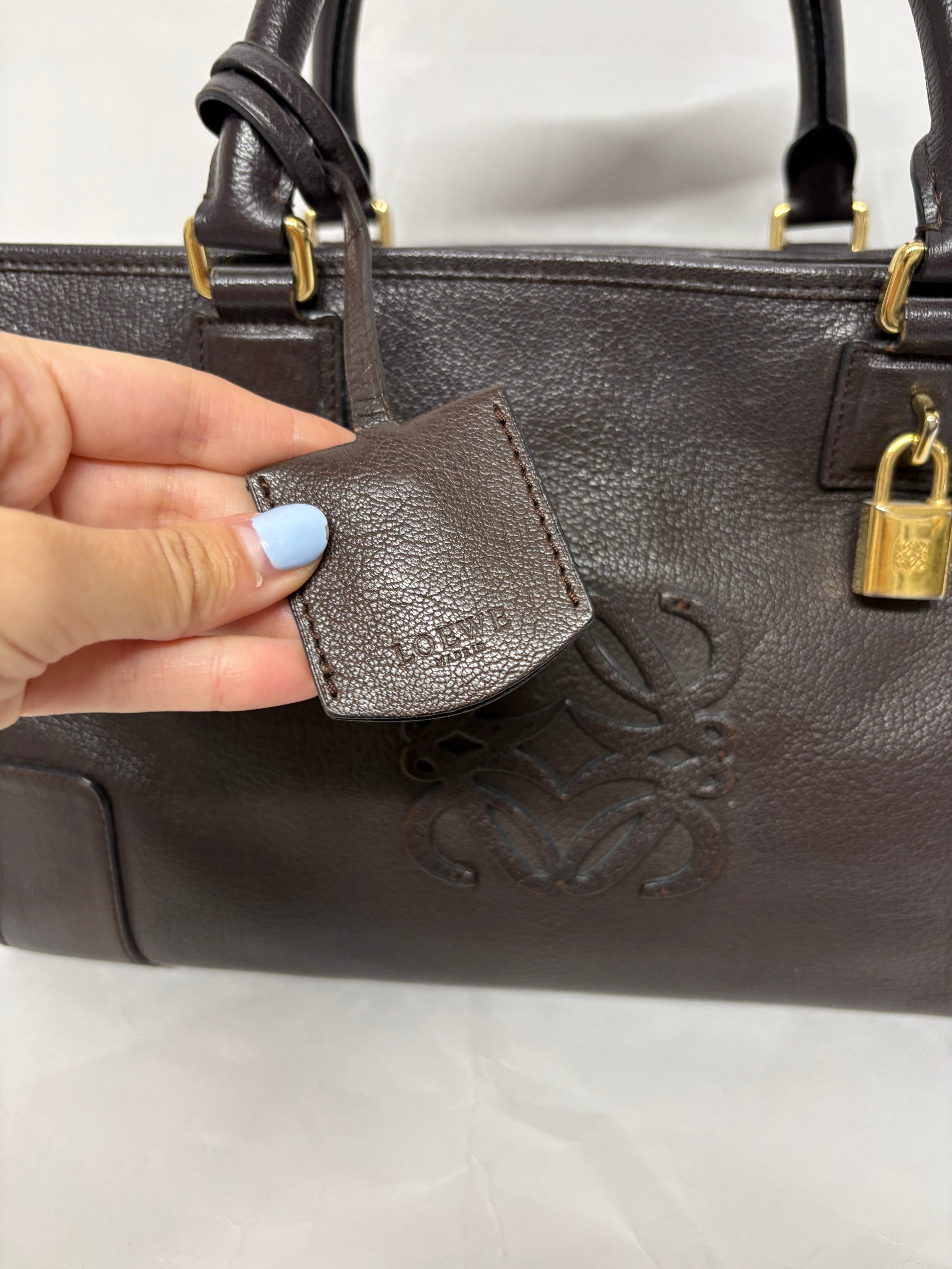 Loewe Amazona 35 Marrón chocolate con bandolera extra
