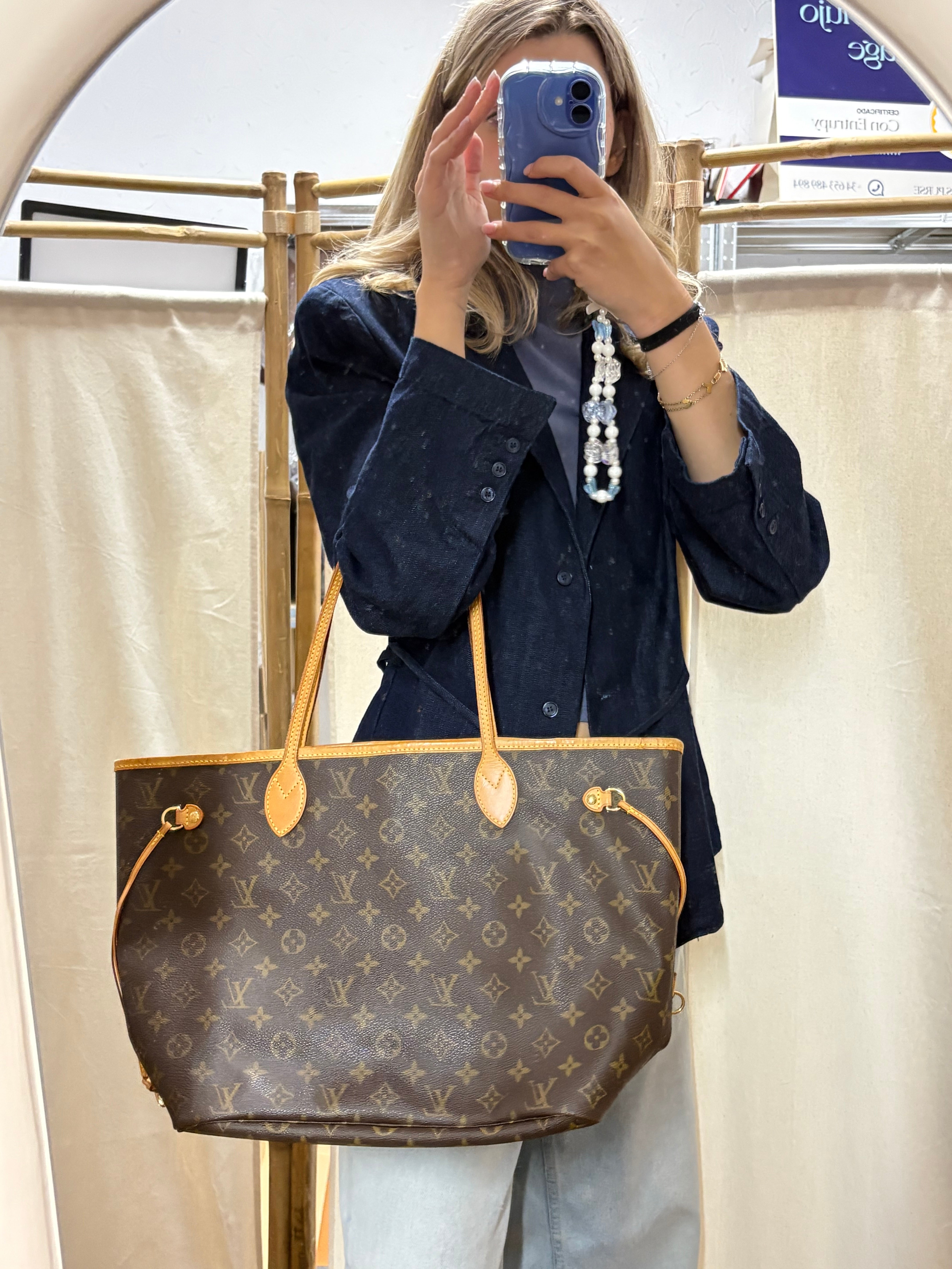 Louis Vuitton Neverfull MM Monogram y Beige