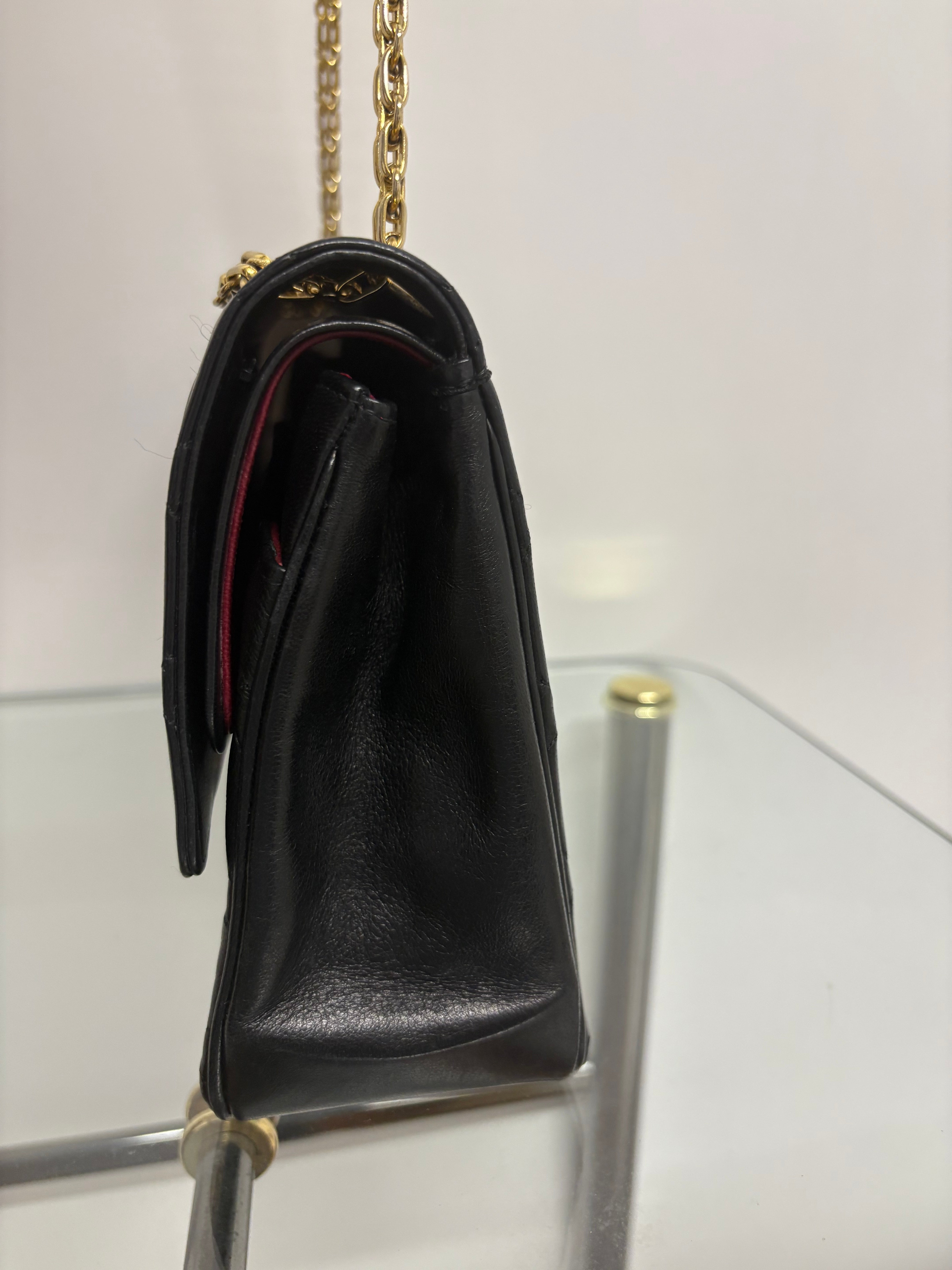 Chanel Timeless Double Flap piel de cordero negra – cadena dorada 2.55 - 24k