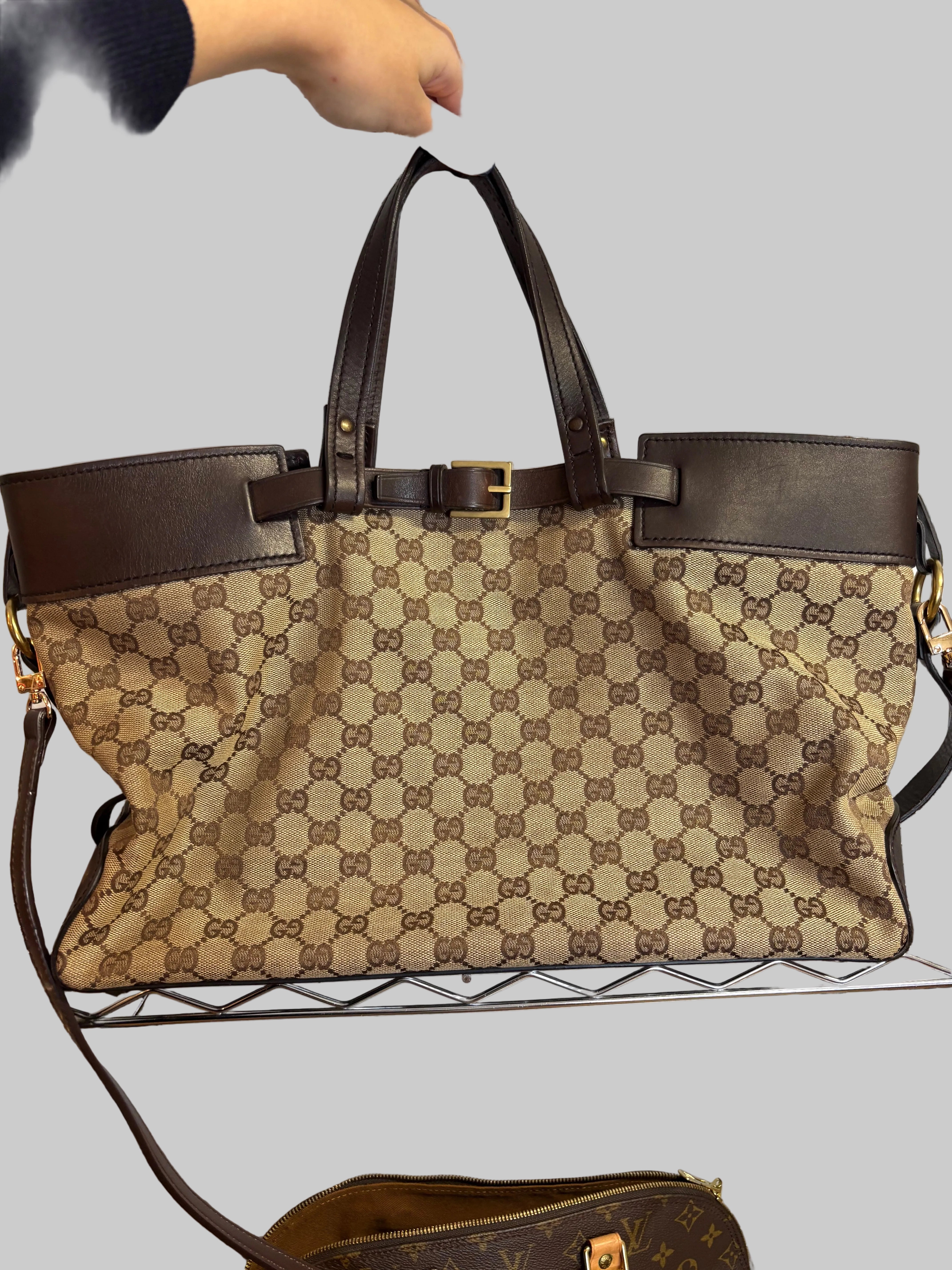 Gucci GG Canvas Belt Tote Shopper con hebilla