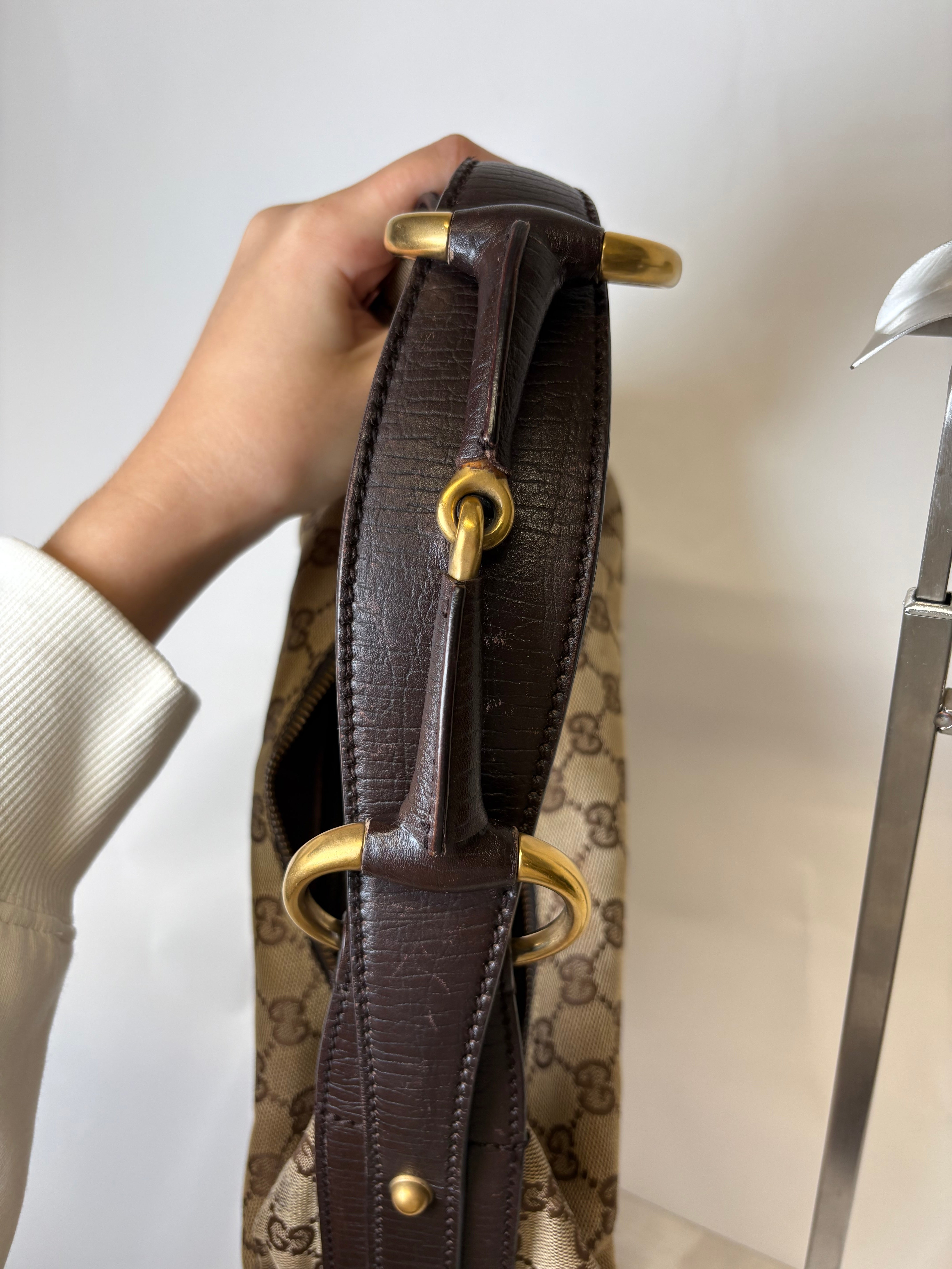 Gucci Horsebit Hobo GG Canvas Marrón