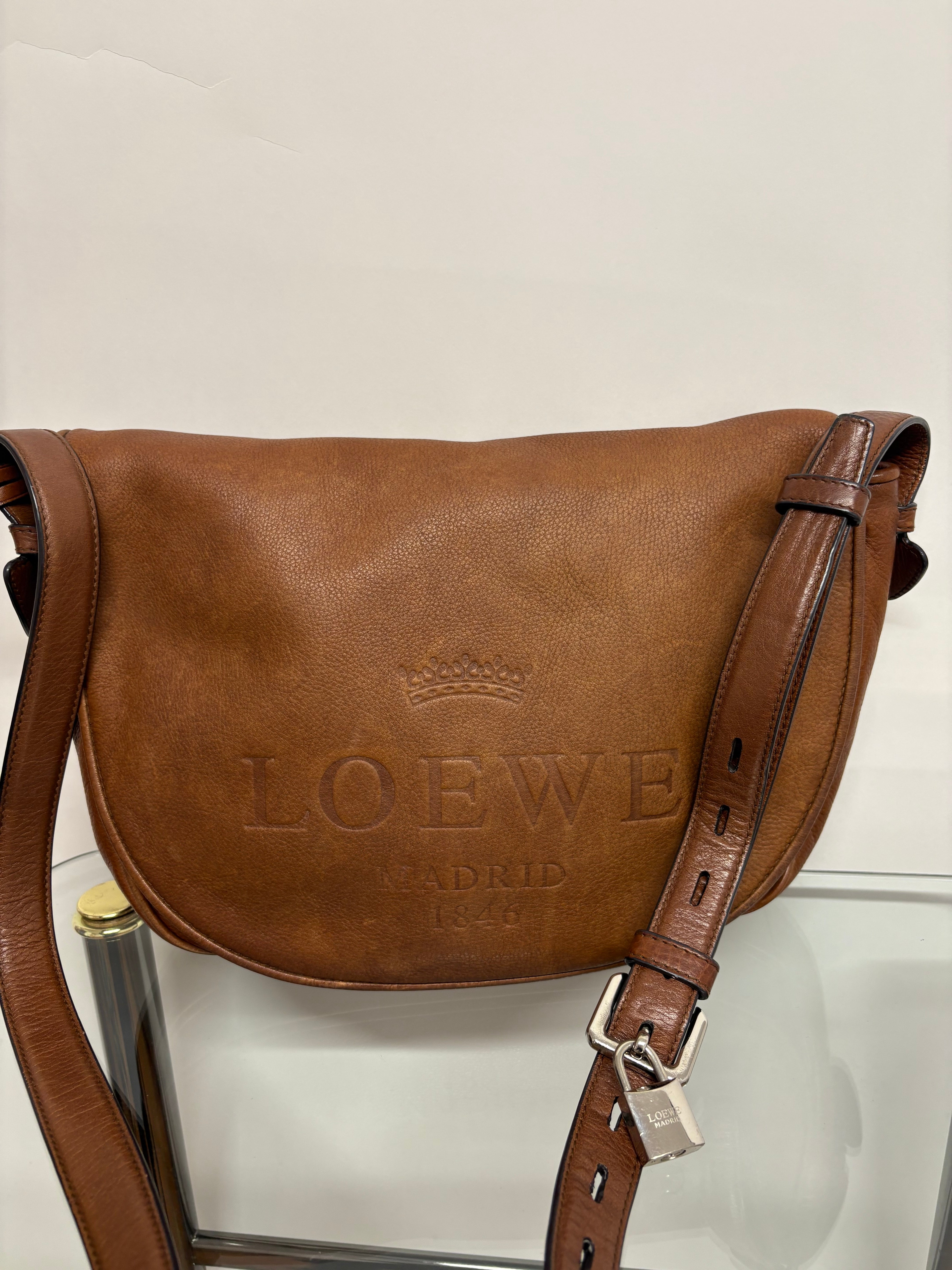 Loewe Heritage Bandolera Grande Piel Marrón · Vintage