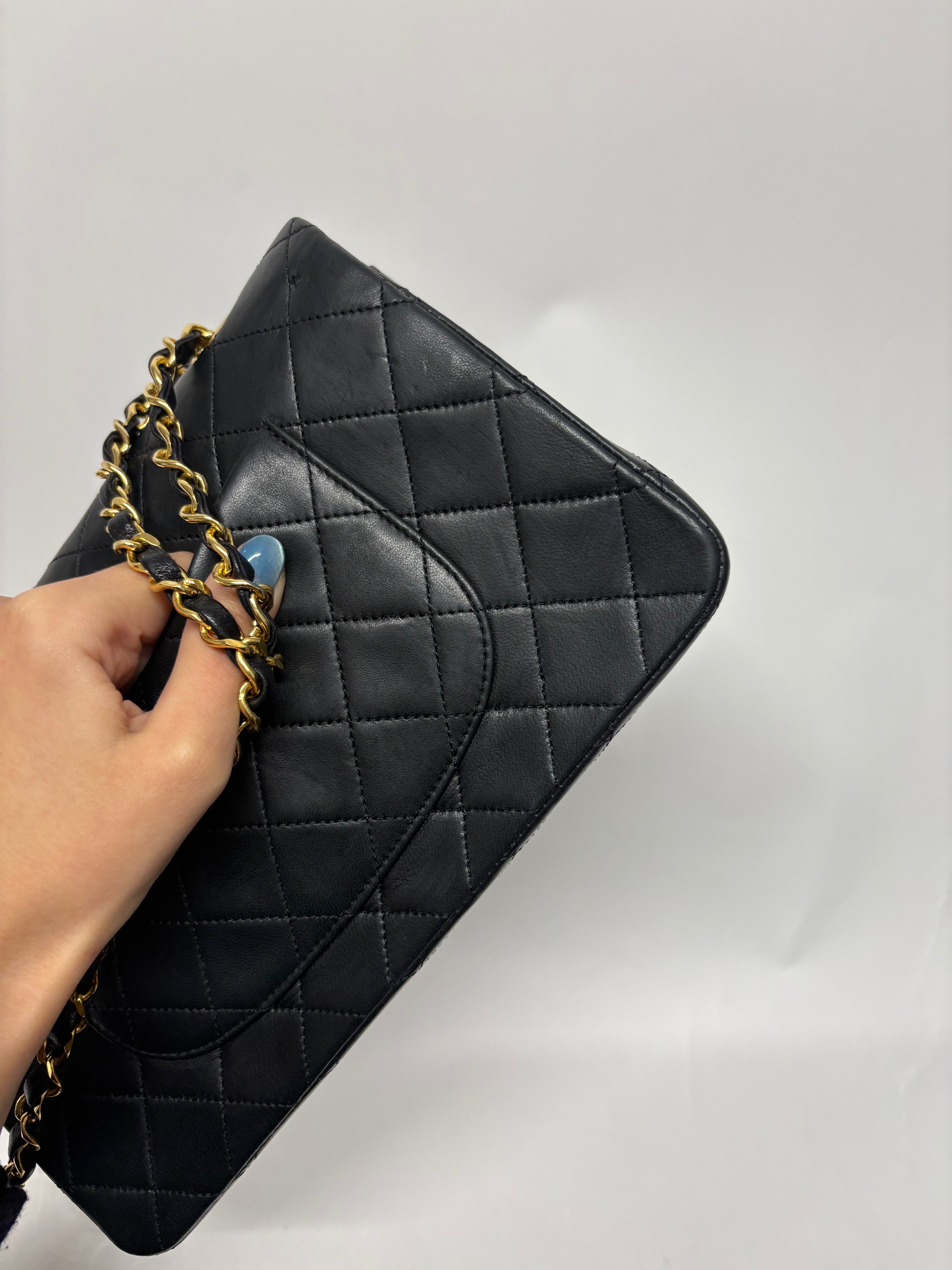 Chanel Timeless Double Flap 25 Lambskin negro serie 0