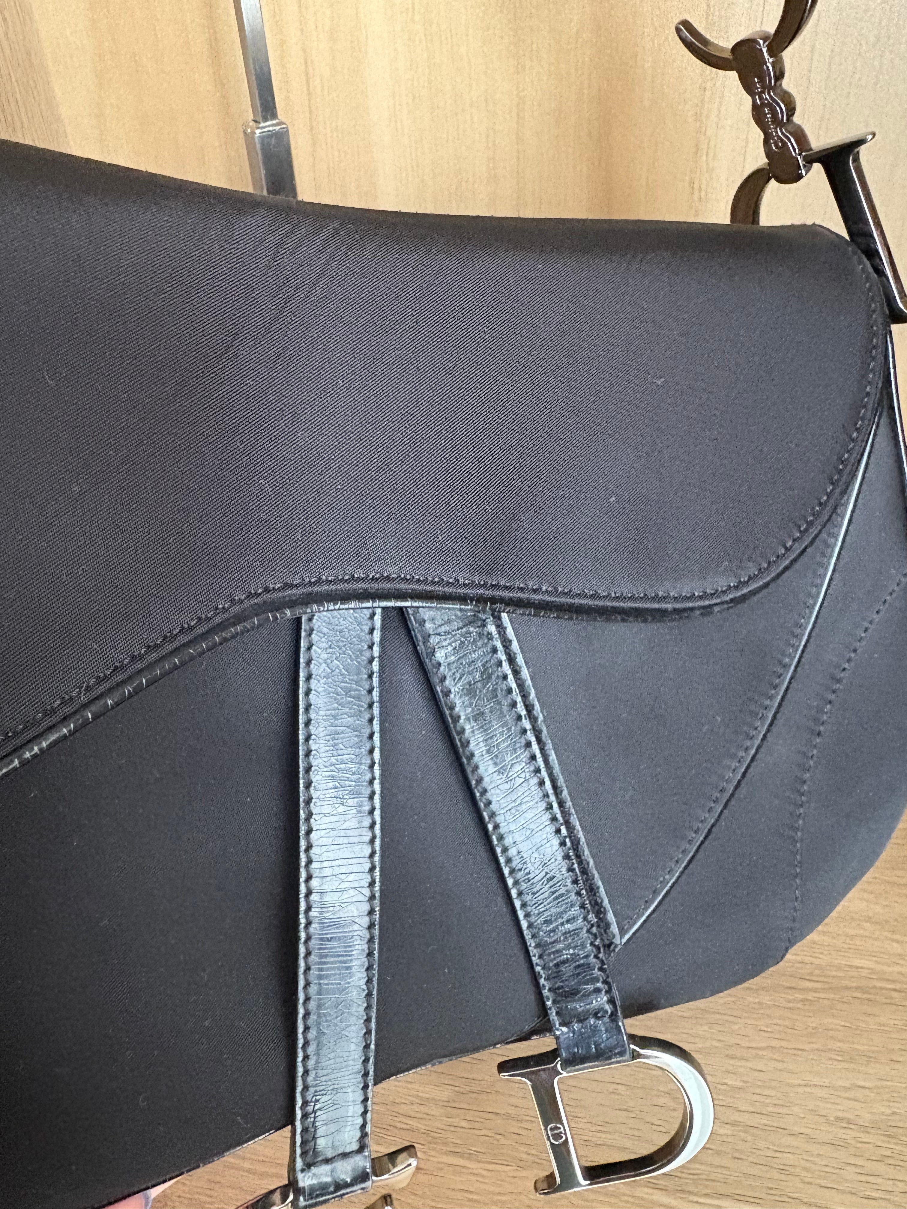 Bolso Dior Double Saddle Bag en Nylon Negro – Edición Vintage Galliano