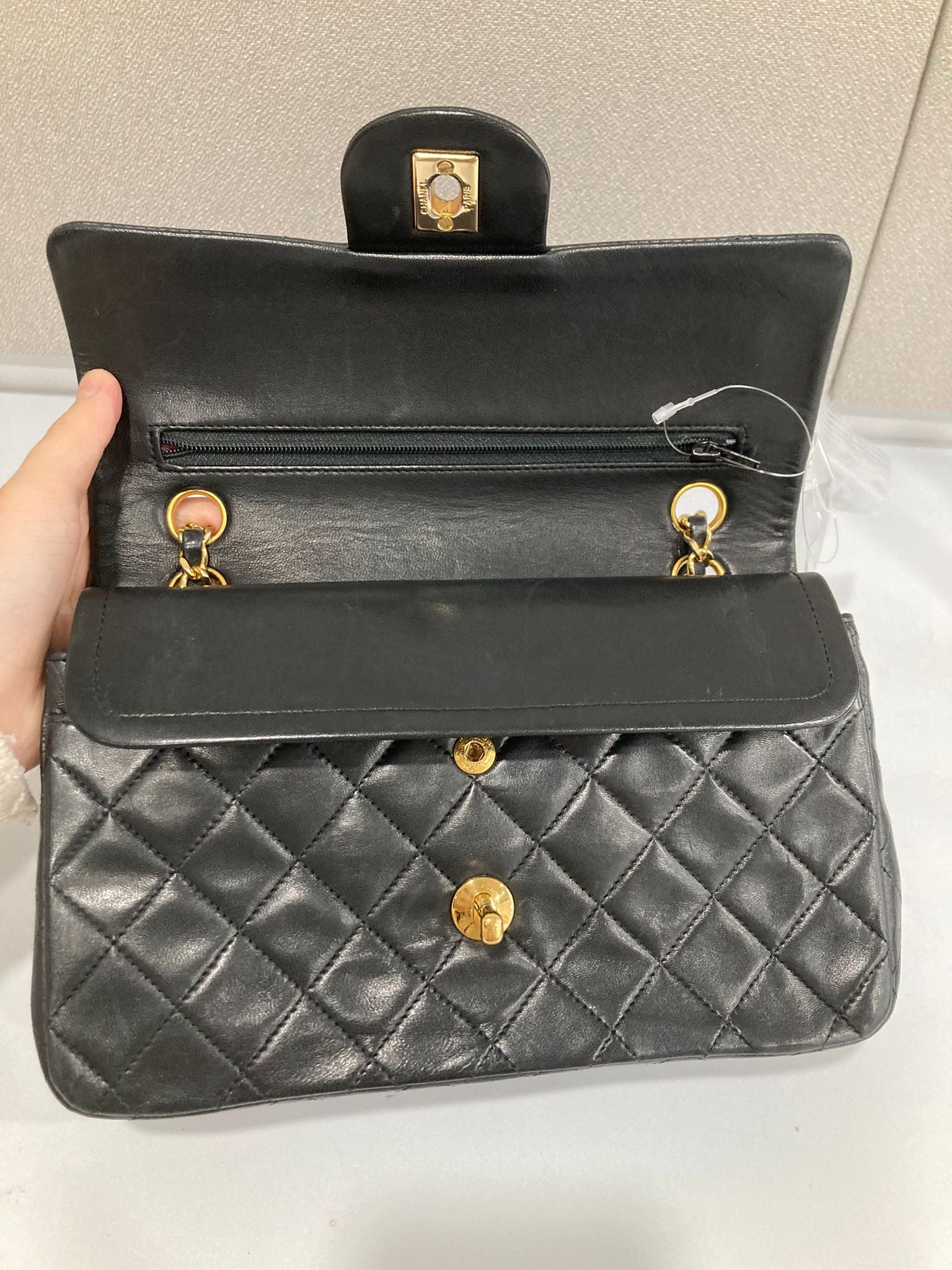 Chanel timeless 23 doble flap negro serie 1