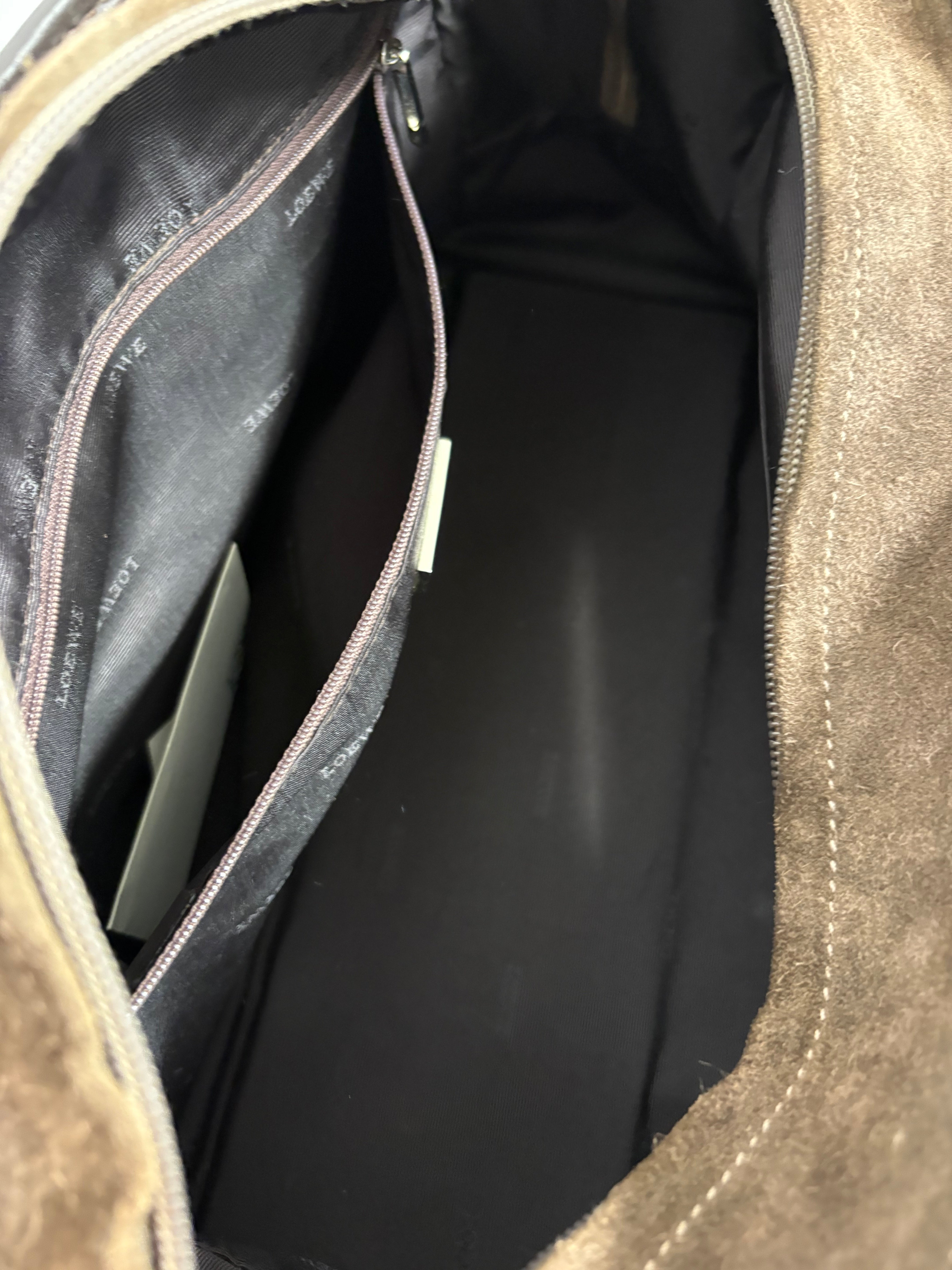 Loewe Amazona 35 marrón chocolate ante y piel