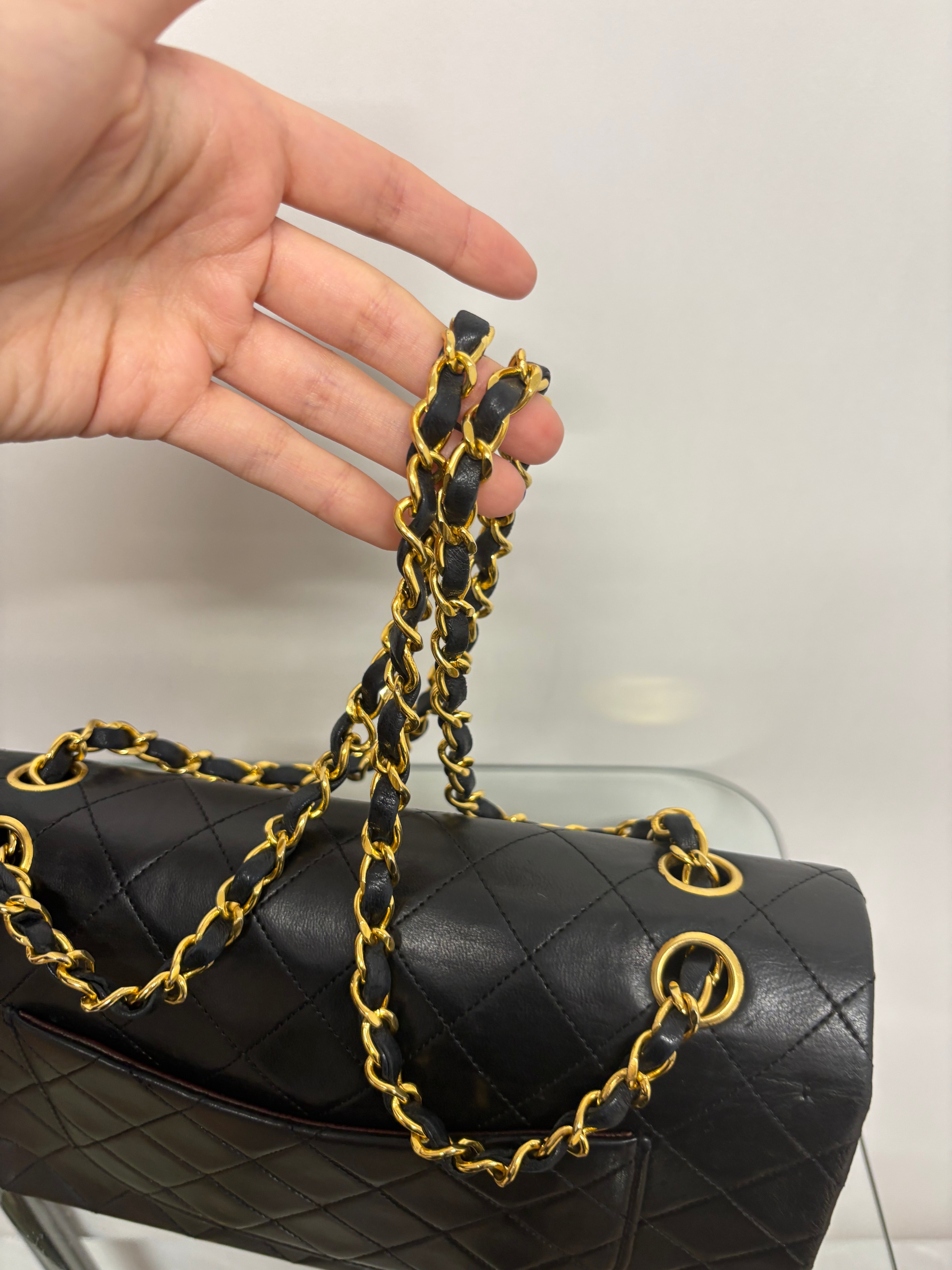 Chanel timeless 25 doble flap Matelassé Lambskin Negro · Serie 1