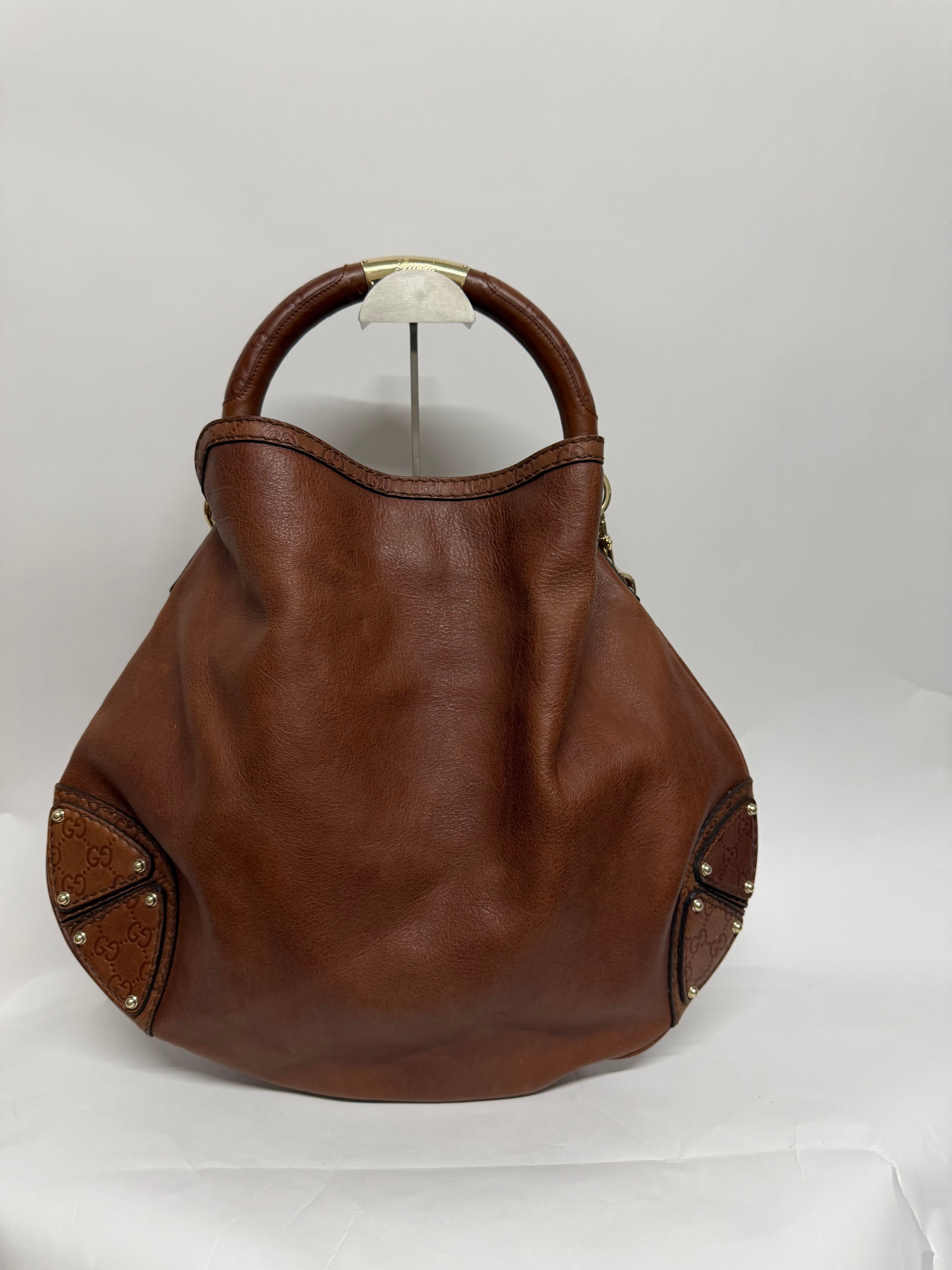 Gucci Indy Satchel Guccissima con Bambú XL