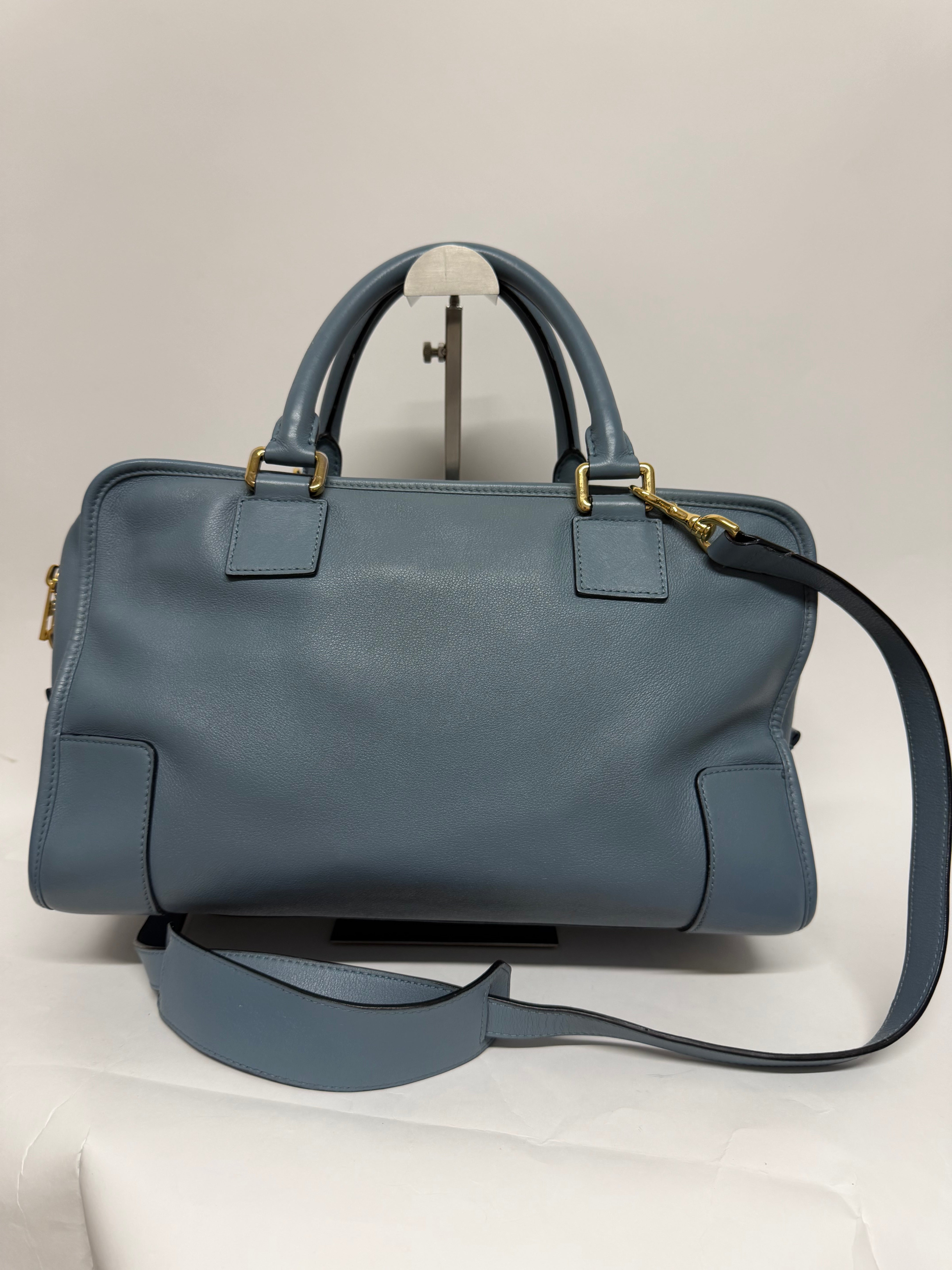 Loewe Amazona 36 Piel Azul Grisáceo y bandolera original