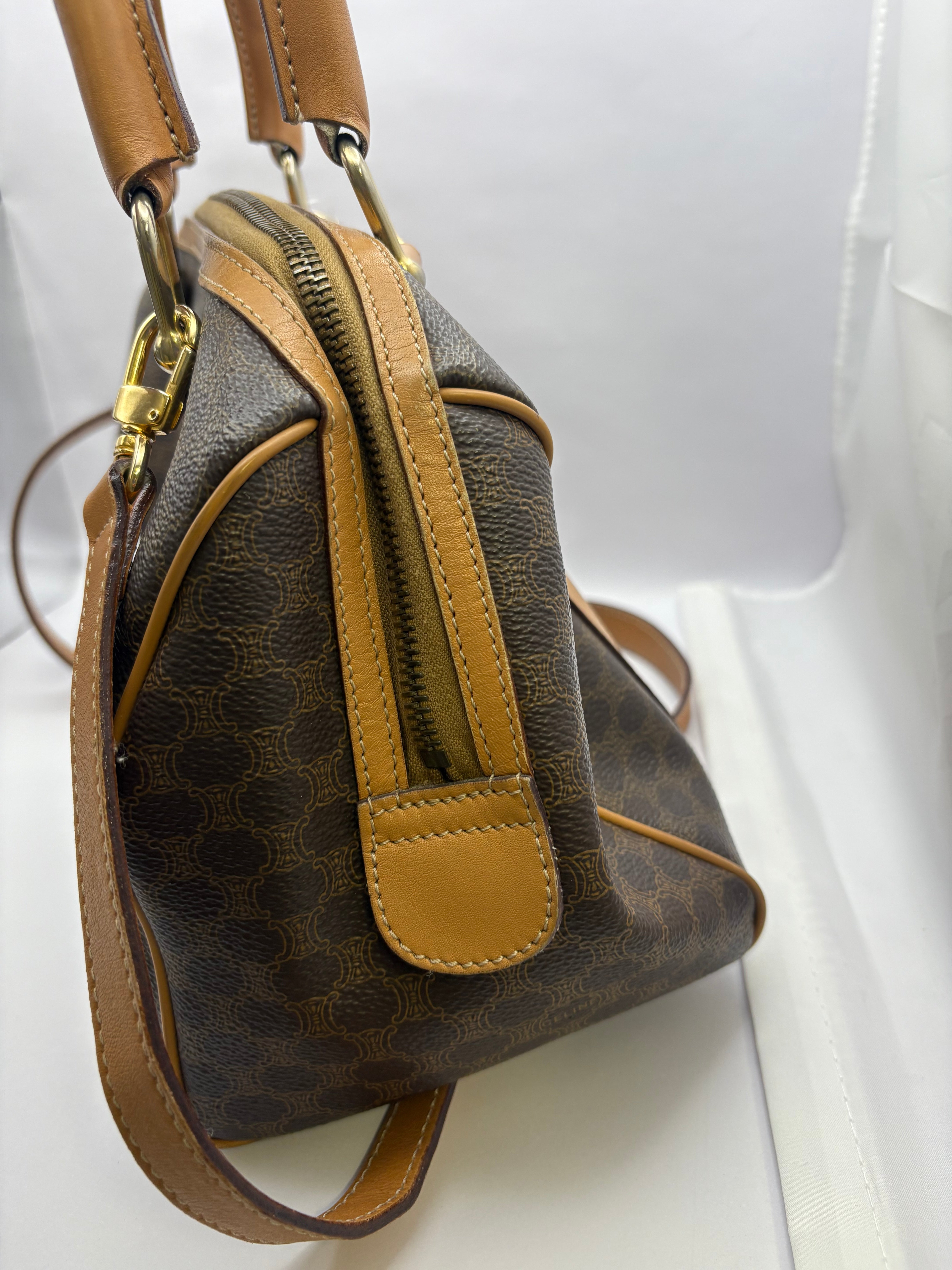 CELINE Macadam Mini Boston Vintage bandolera – Triomphe Logo