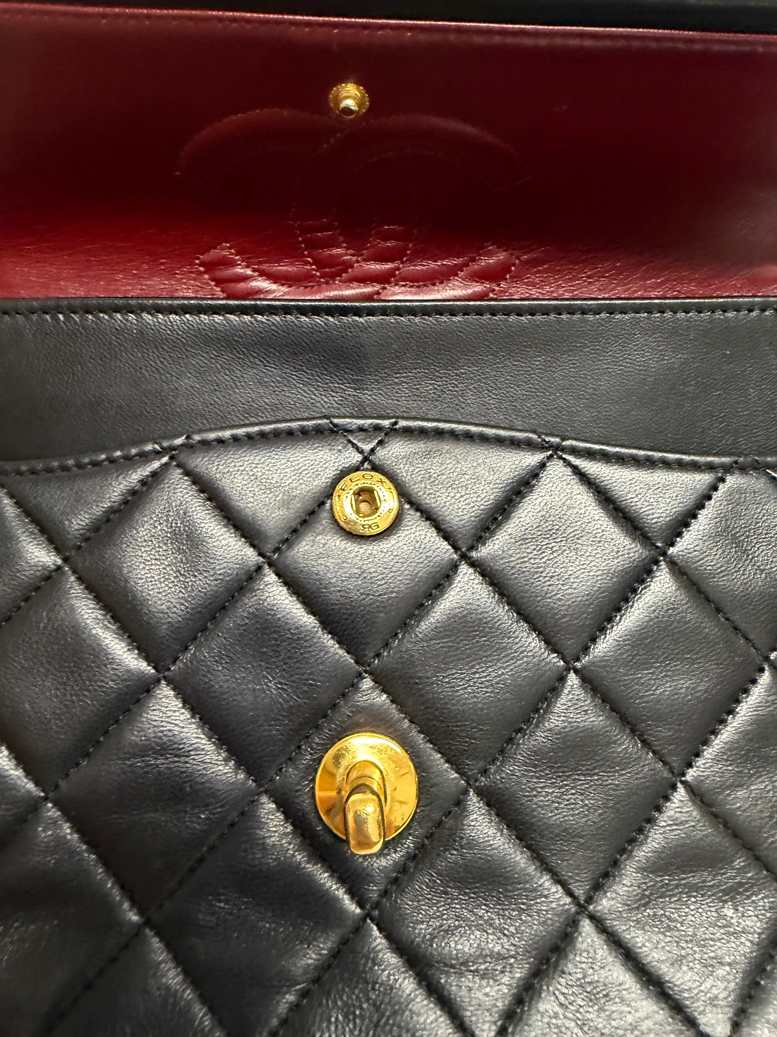 Chanel Timeless 25 Lambskin Negro Double Flap - Serie 9