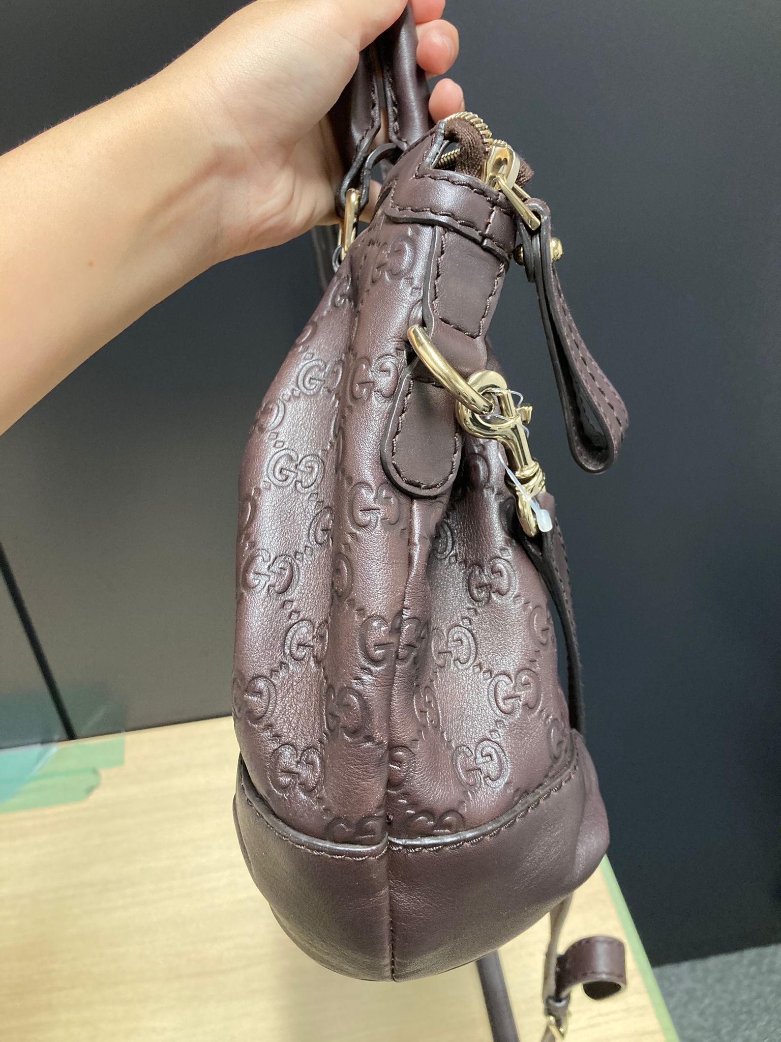 GUCCI GG Guccissima 2Way – Piel marrón chocolate Y bandolera