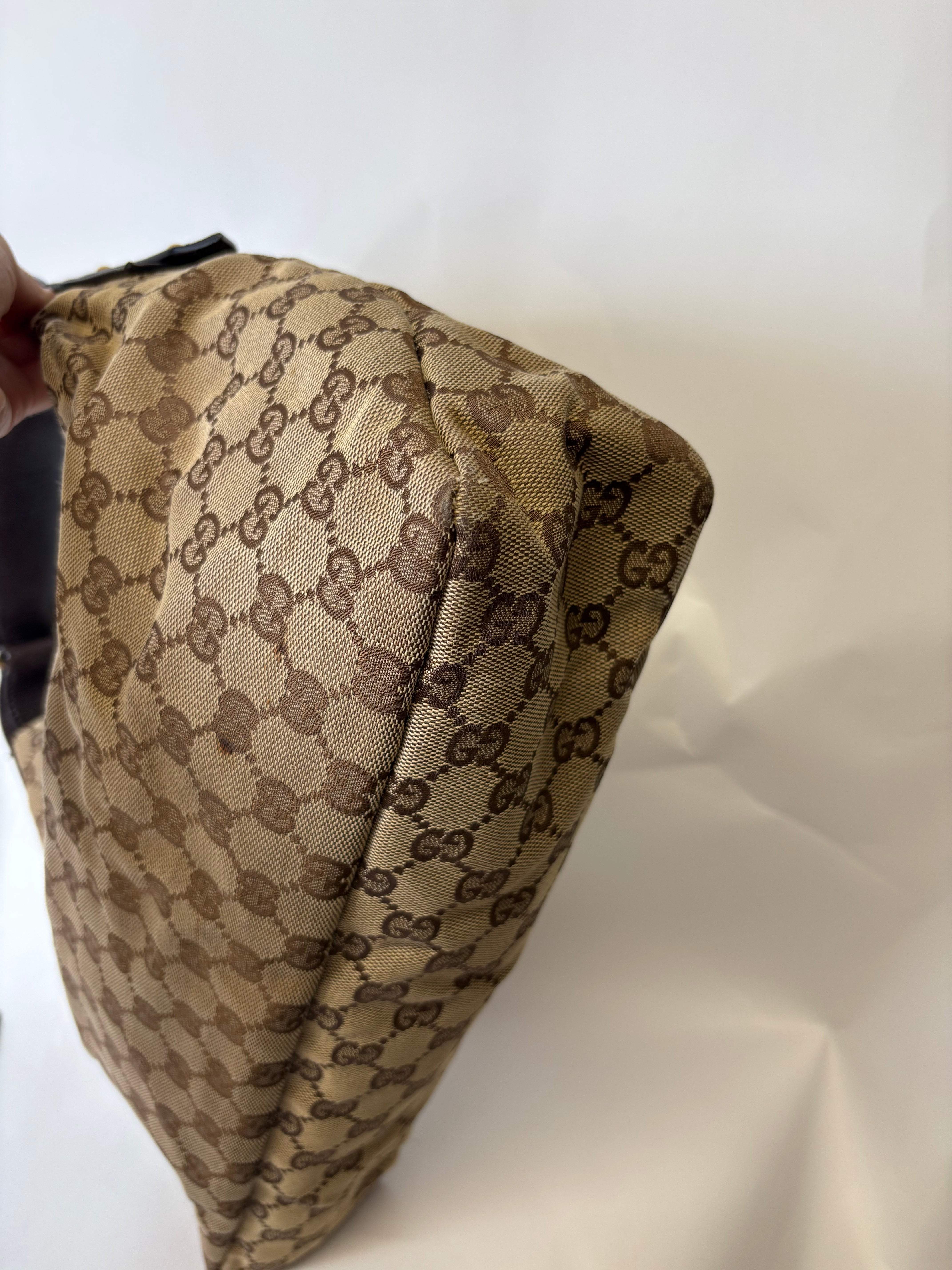 Gucci Horsebit Hobo GG Canvas Marrón