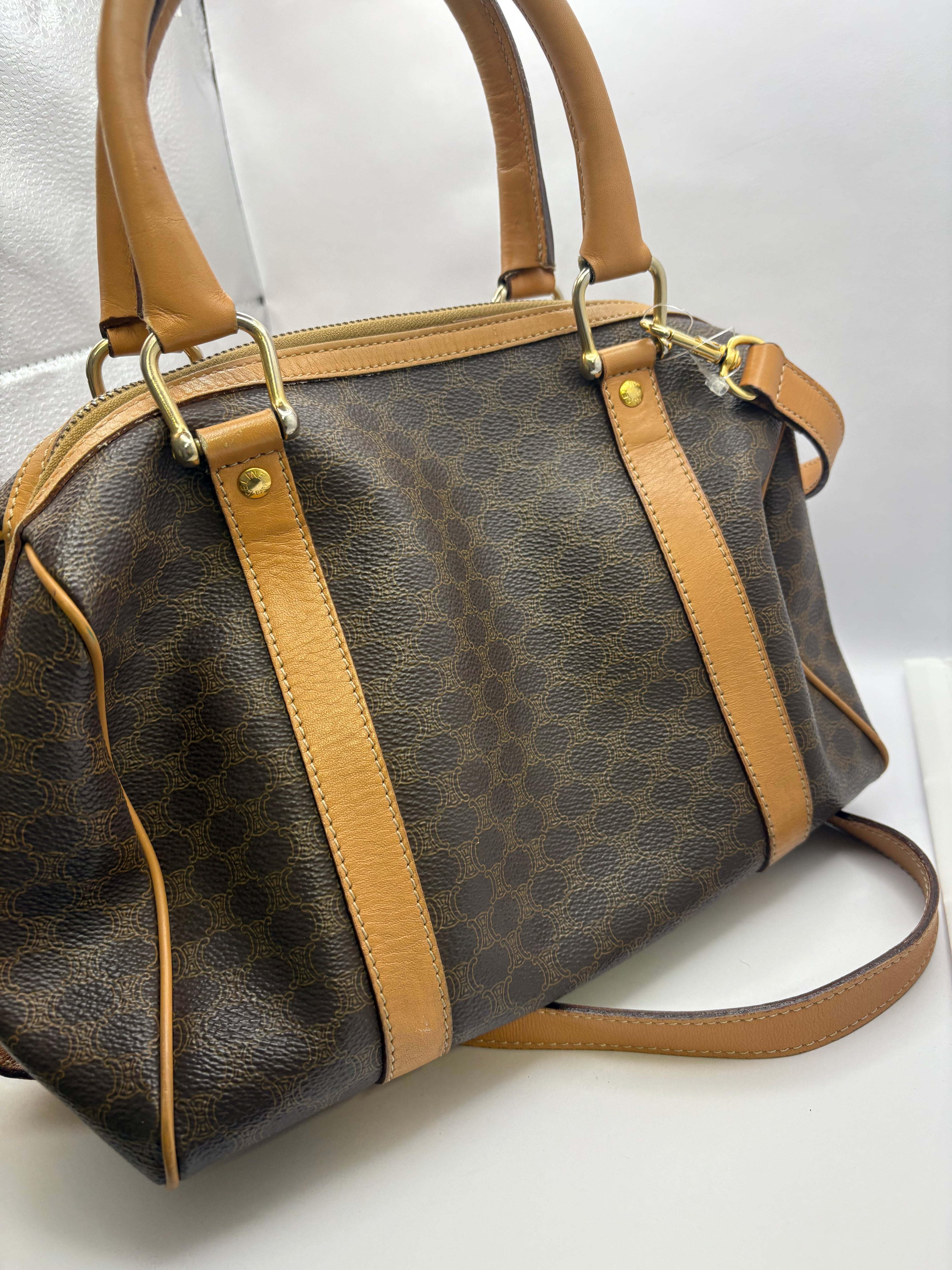 CELINE Macadam Mini Boston Vintage bandolera – Triomphe Logo