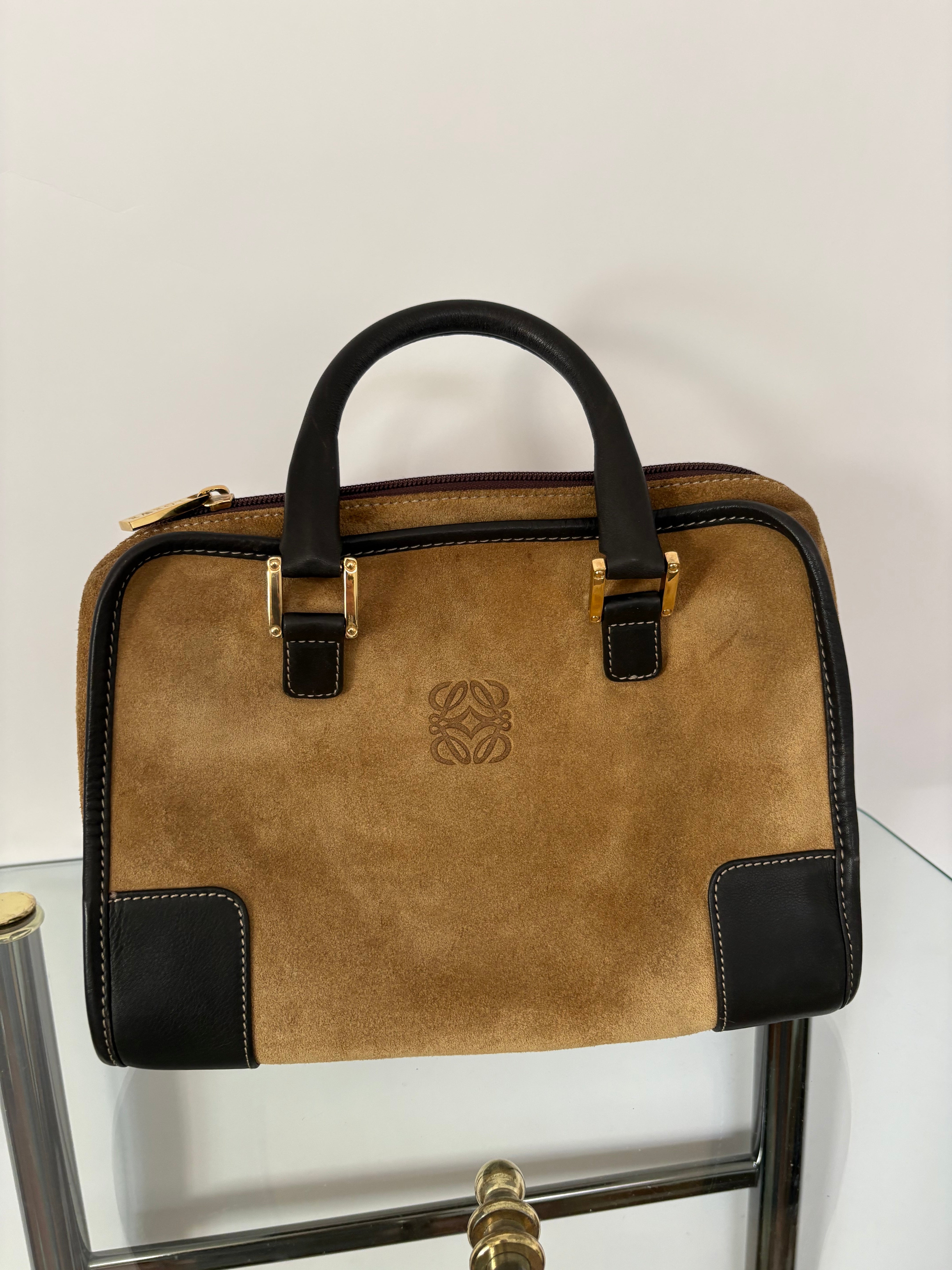 Loewe amazona 28 camel y marrón oscuro vintage