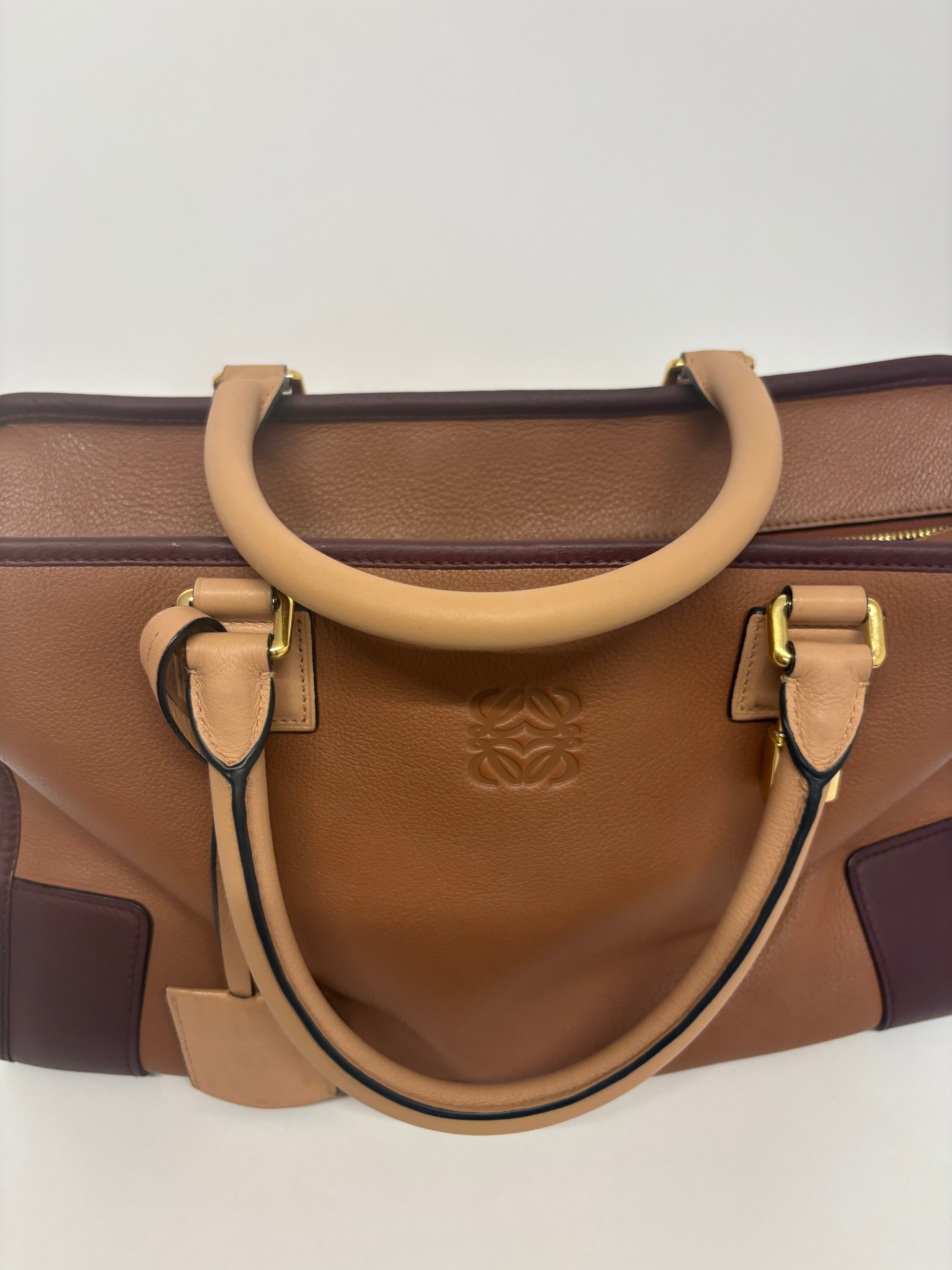 Loewe Amazona 35  Tricolor Marrón, Burdeos y Beige