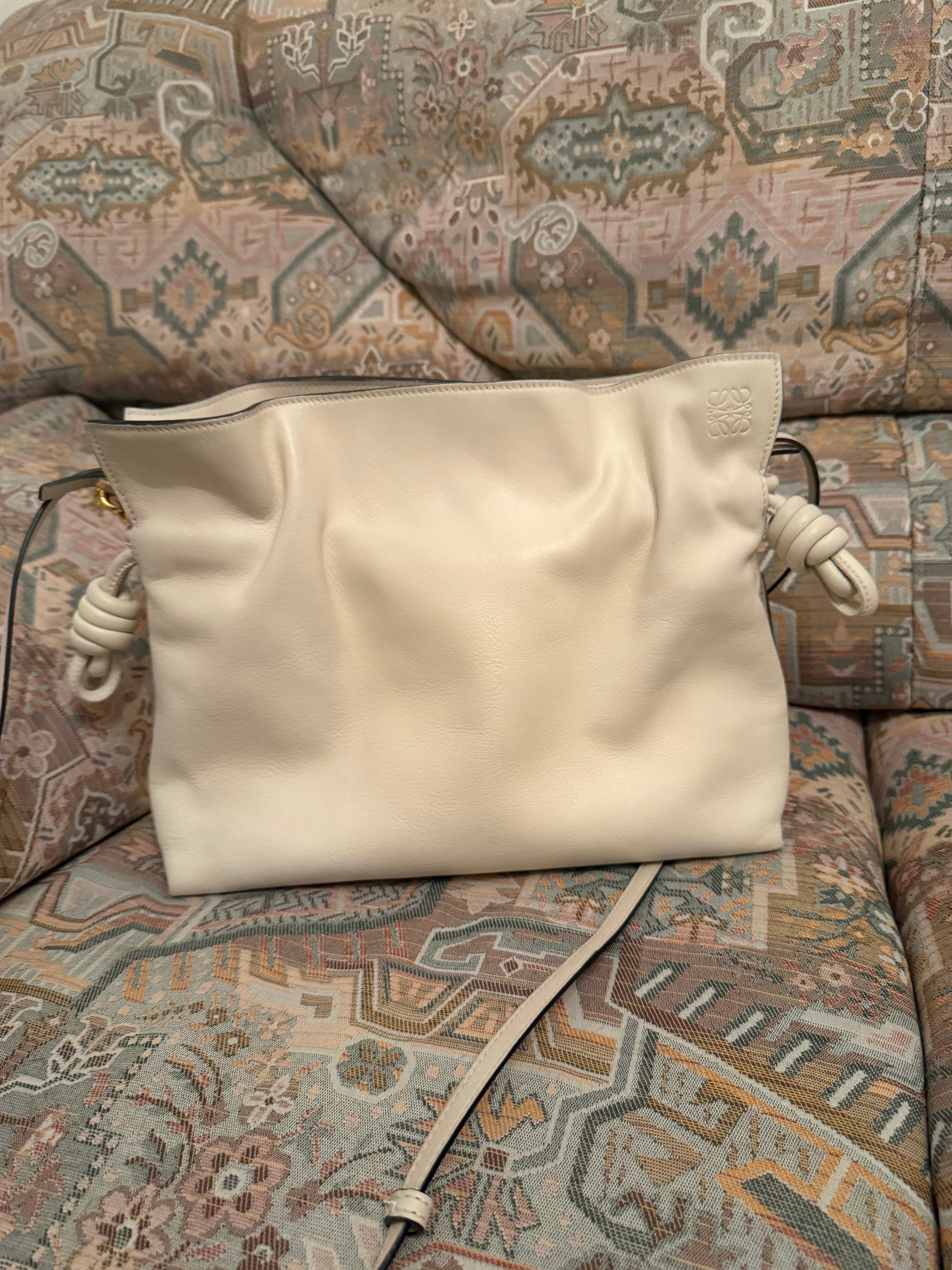 Loewe Flamenco Mediano Piel Blanco Roto