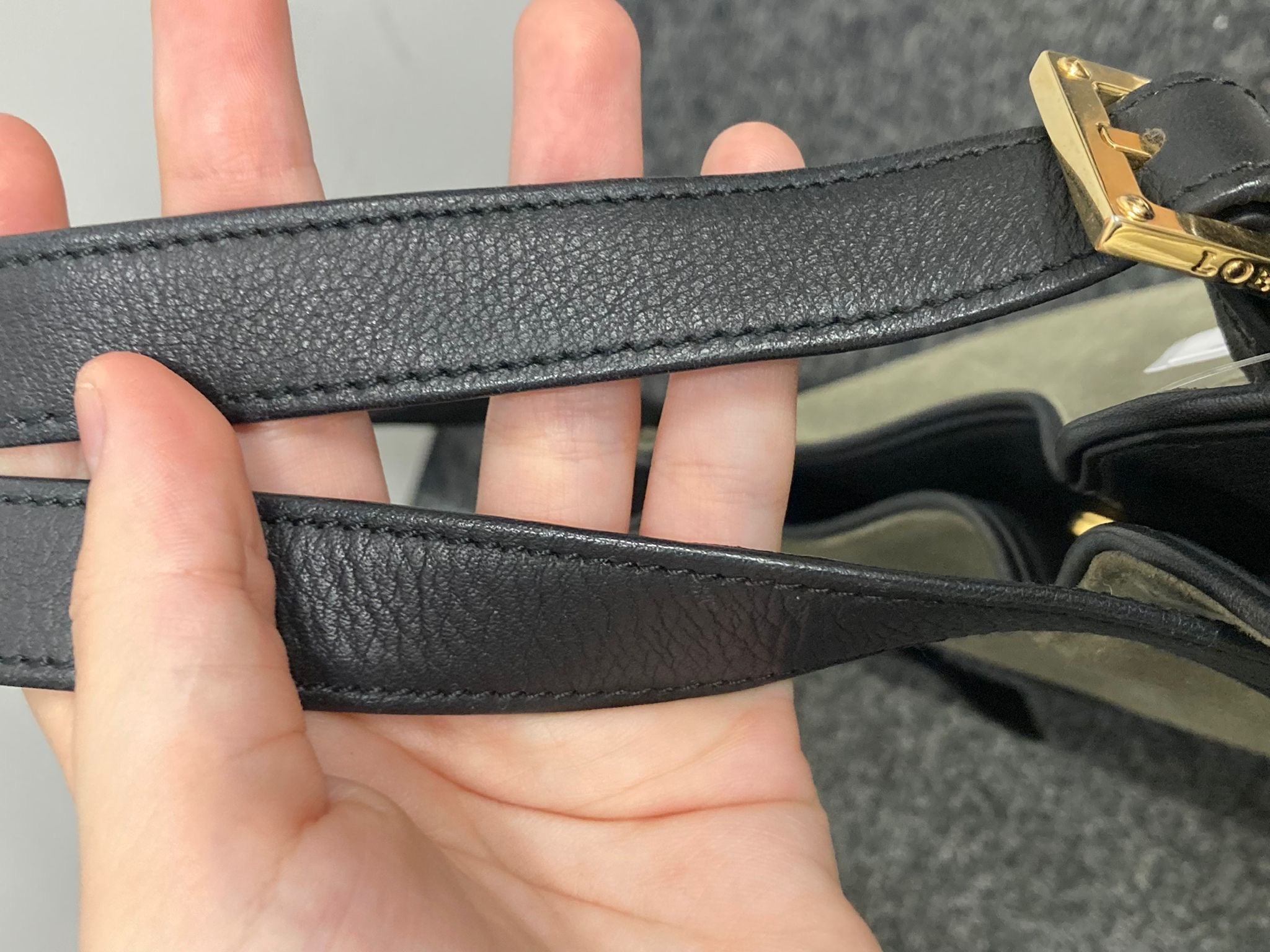 Loewe Tote Bag en ante caqui y piel negra