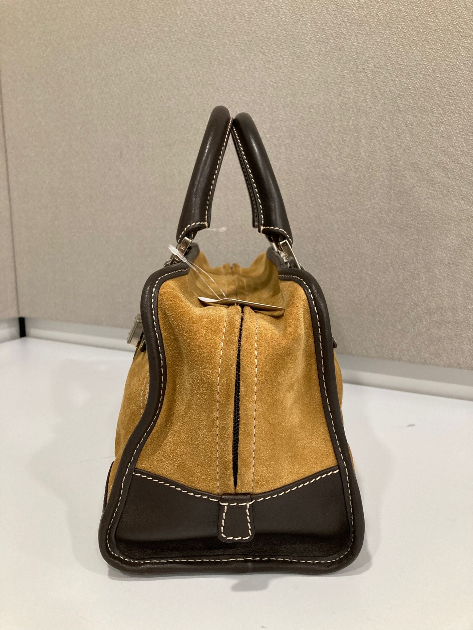 Loewe Amazona 28 Ante oro y Piel Camel/Marrón