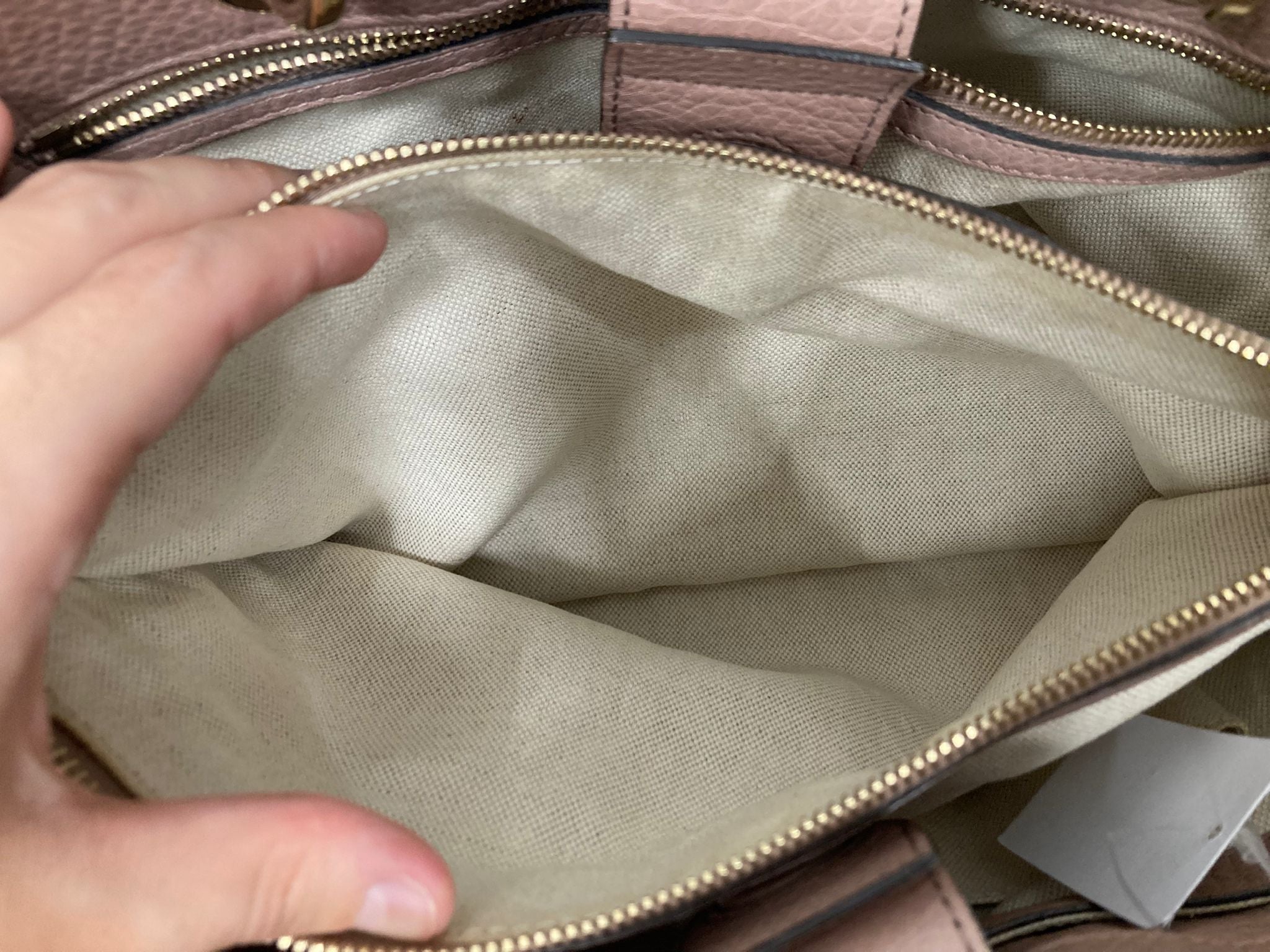 Gucci Bamboo 2Way Bag en piel rosa empolvado y bandolera