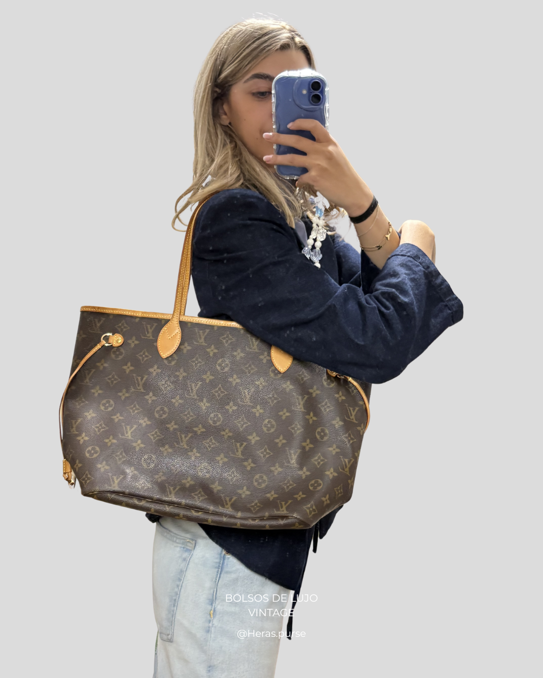 Louis Vuitton Neverfull MM Monogram y Beige