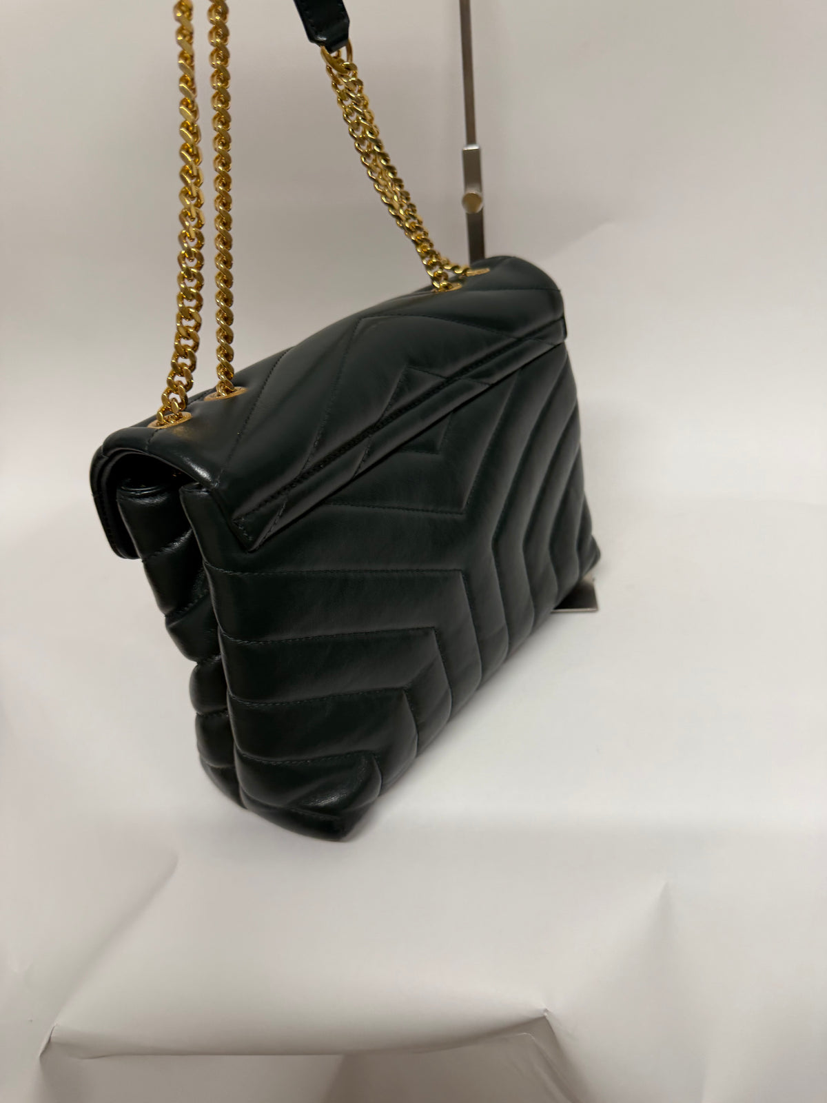 Saint Laurent LouLou Small Piel de Becerro Matelassé Verde Oscuro Full Set