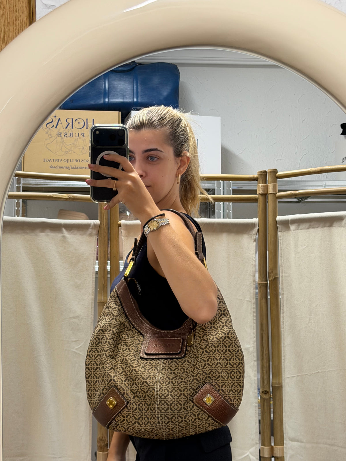 Loewe Anagram safari New Road Hobo Lona Beige