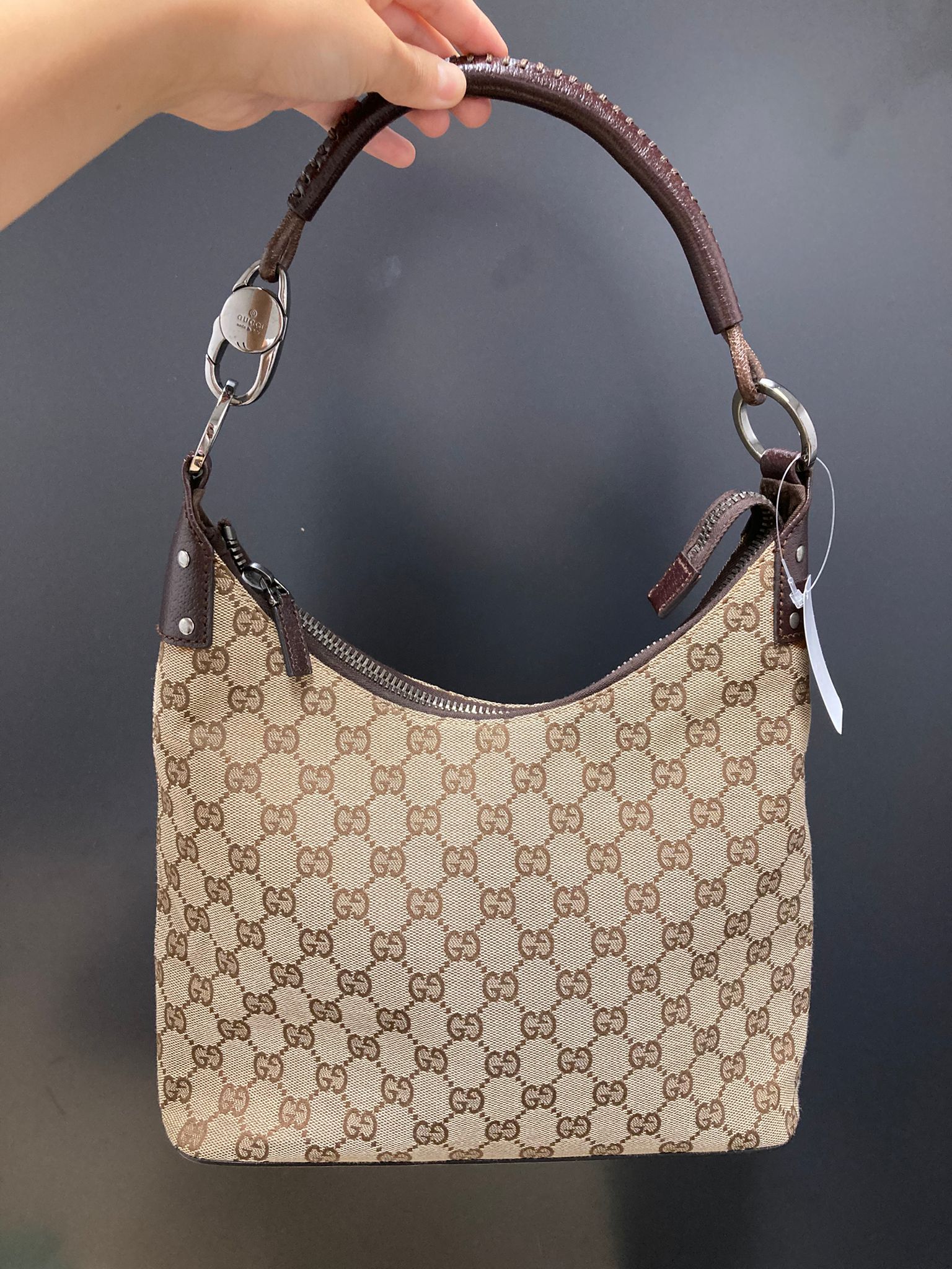Gucci hobo GG canvas marrón vintage