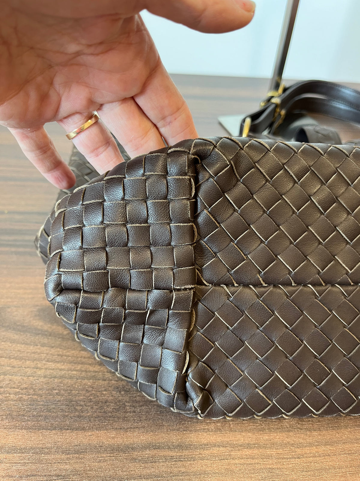 Bottega Veneta Capri Tote Grande Nappa Intrecciato Marrón