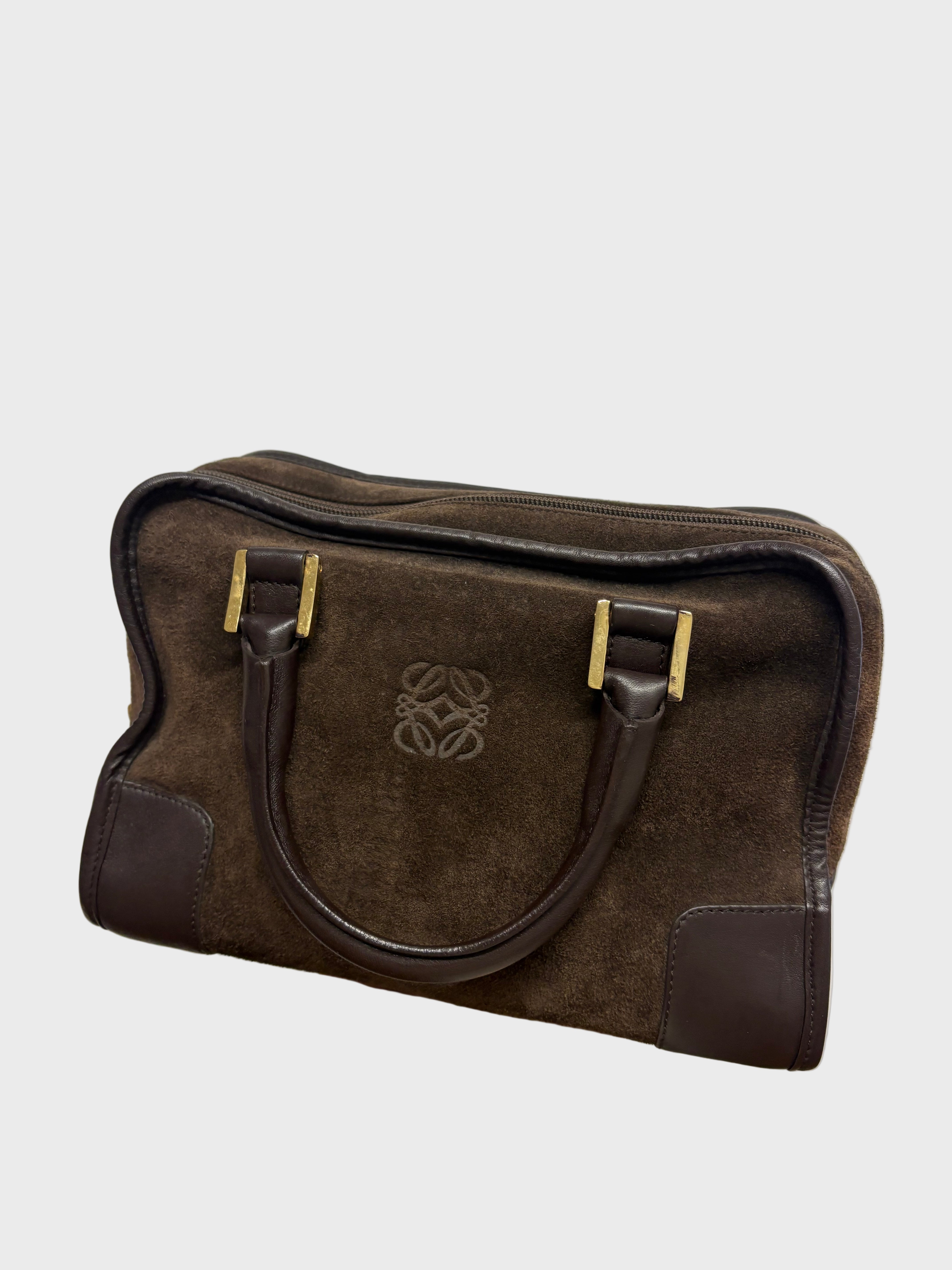 LOEWE Amazona 28 – Ante Marrón & Piel Chocolate