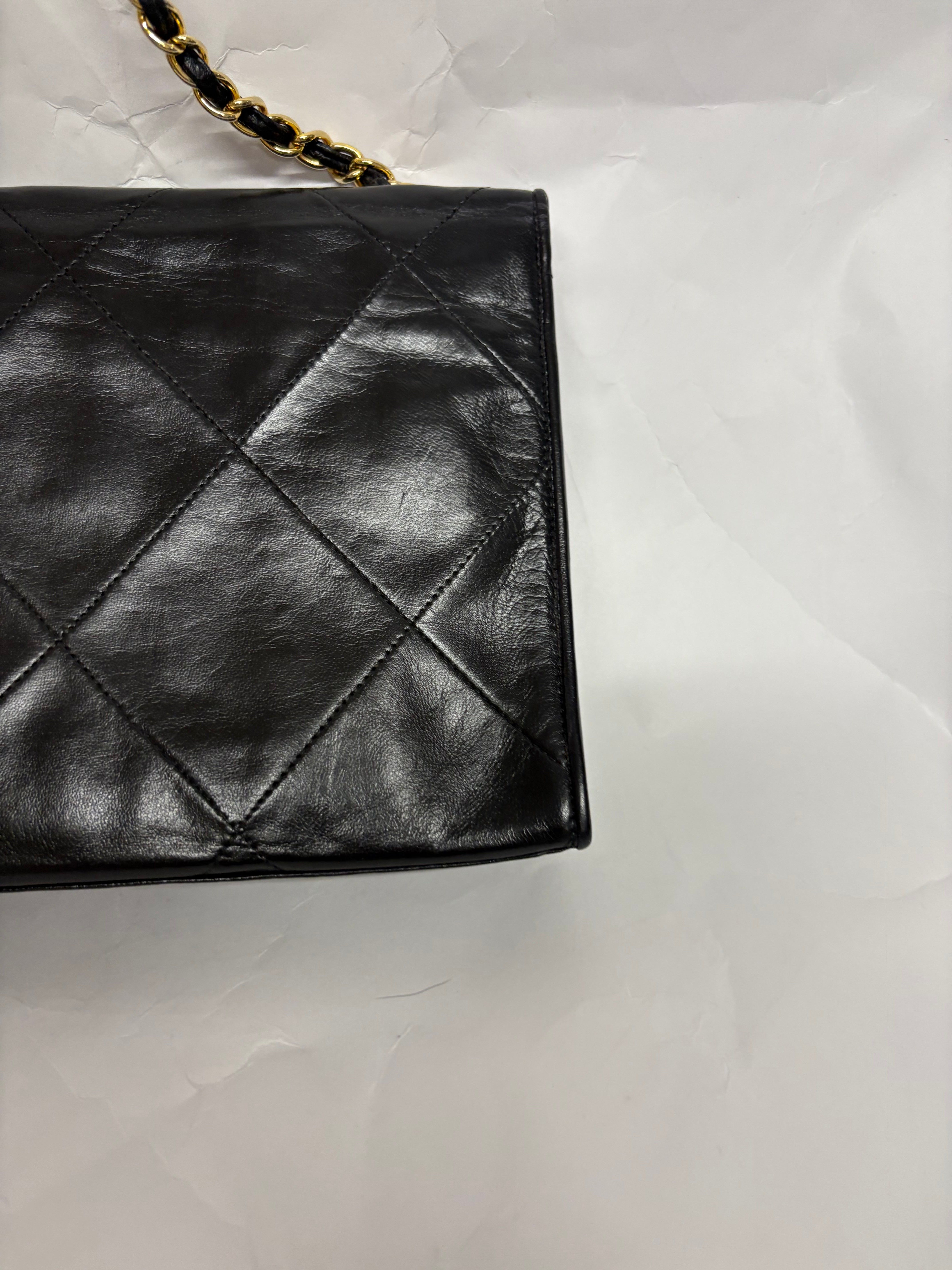 Single Flap Vintage negra cadena