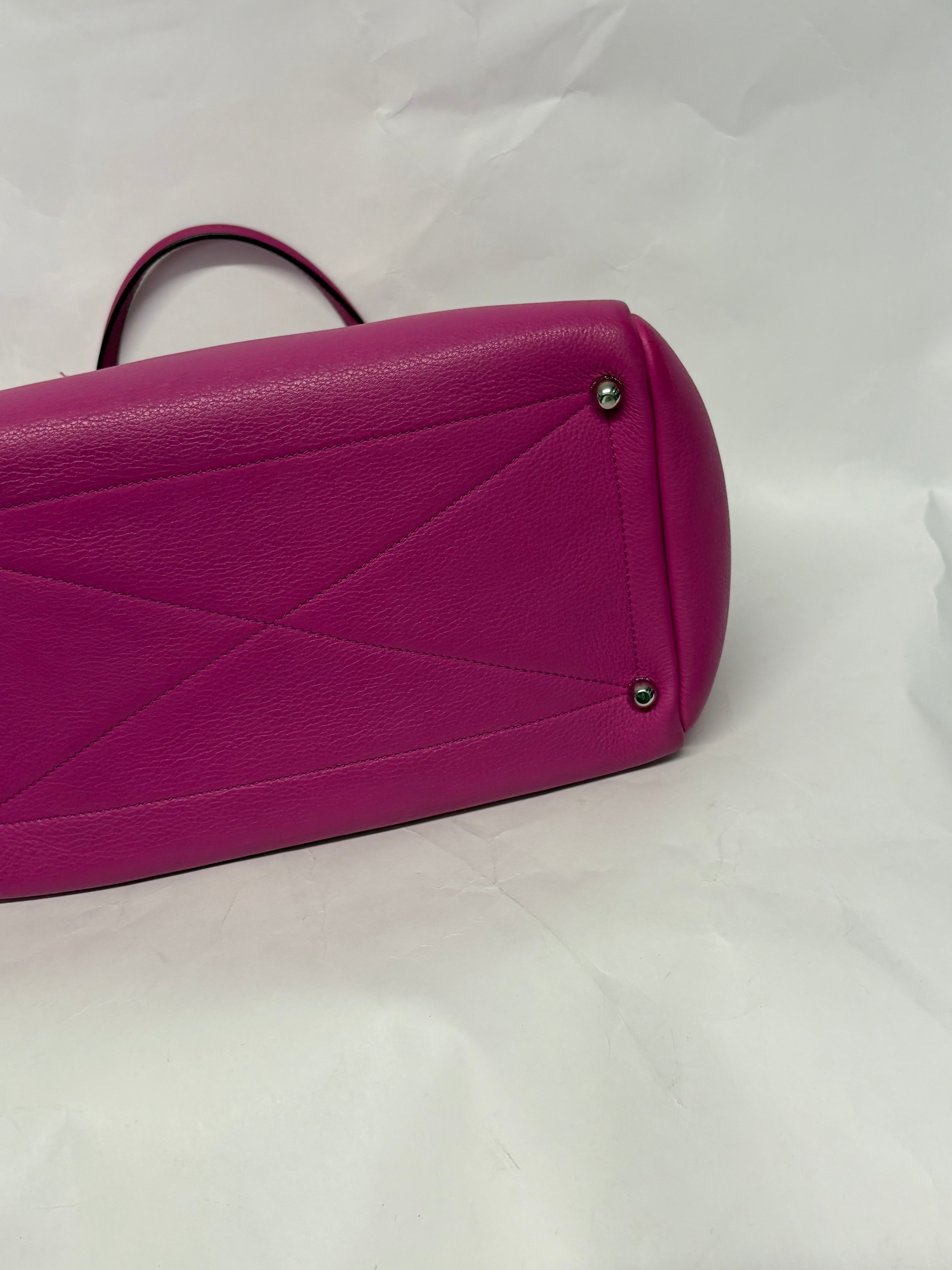 Loewe Bolso Vintage Fucsia Piel con Detalles Exóticos