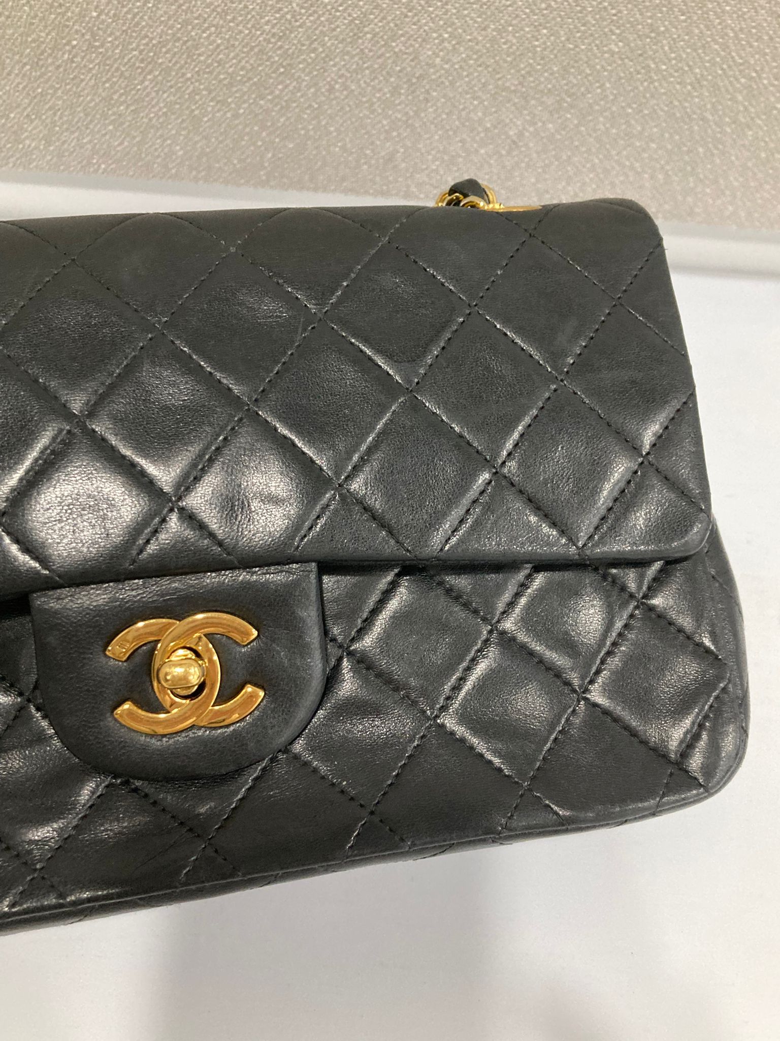Chanel timeless 23 doble flap negro serie 1