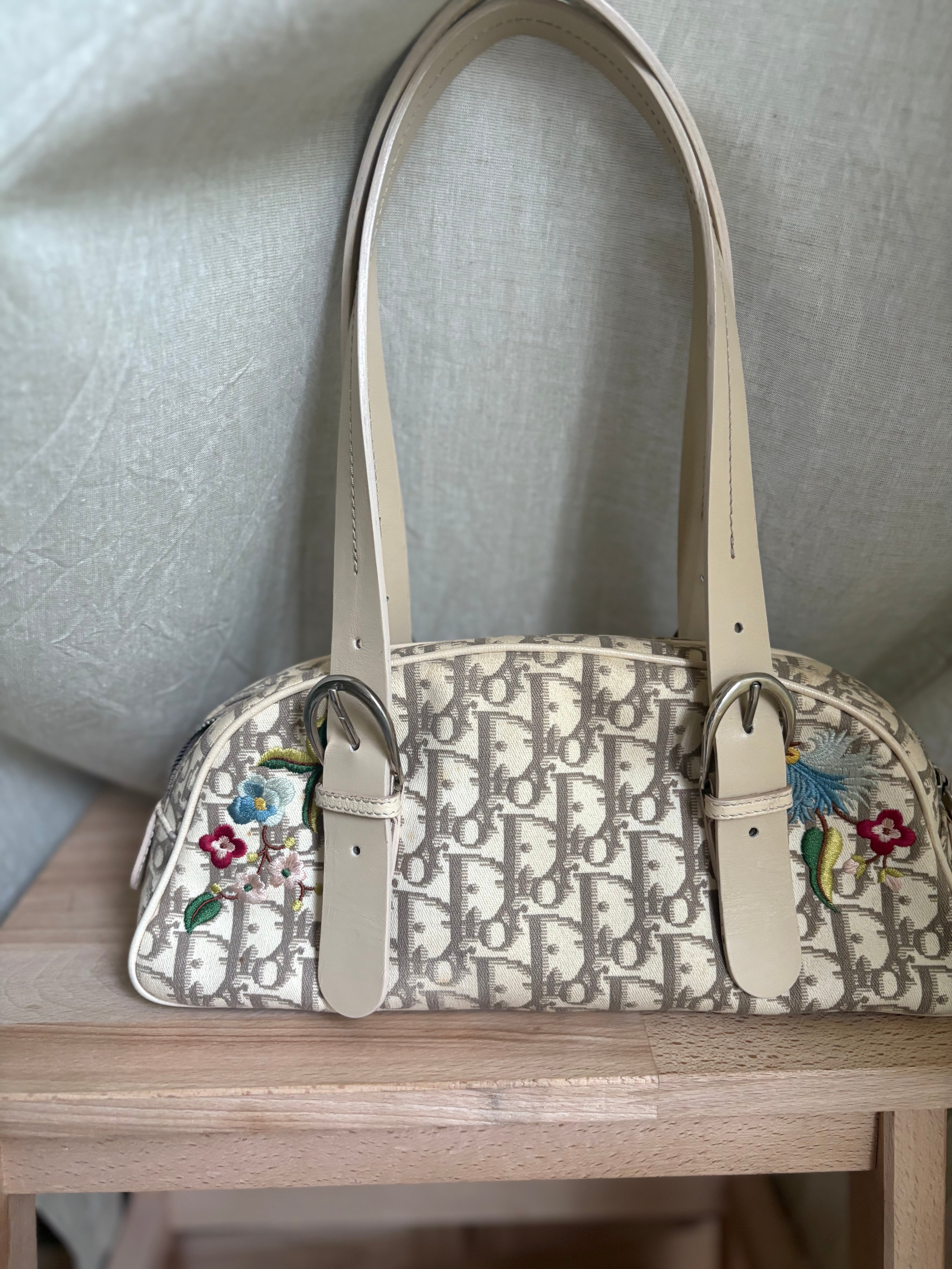 Bolso Dior Trotter Floral Canvas Beige