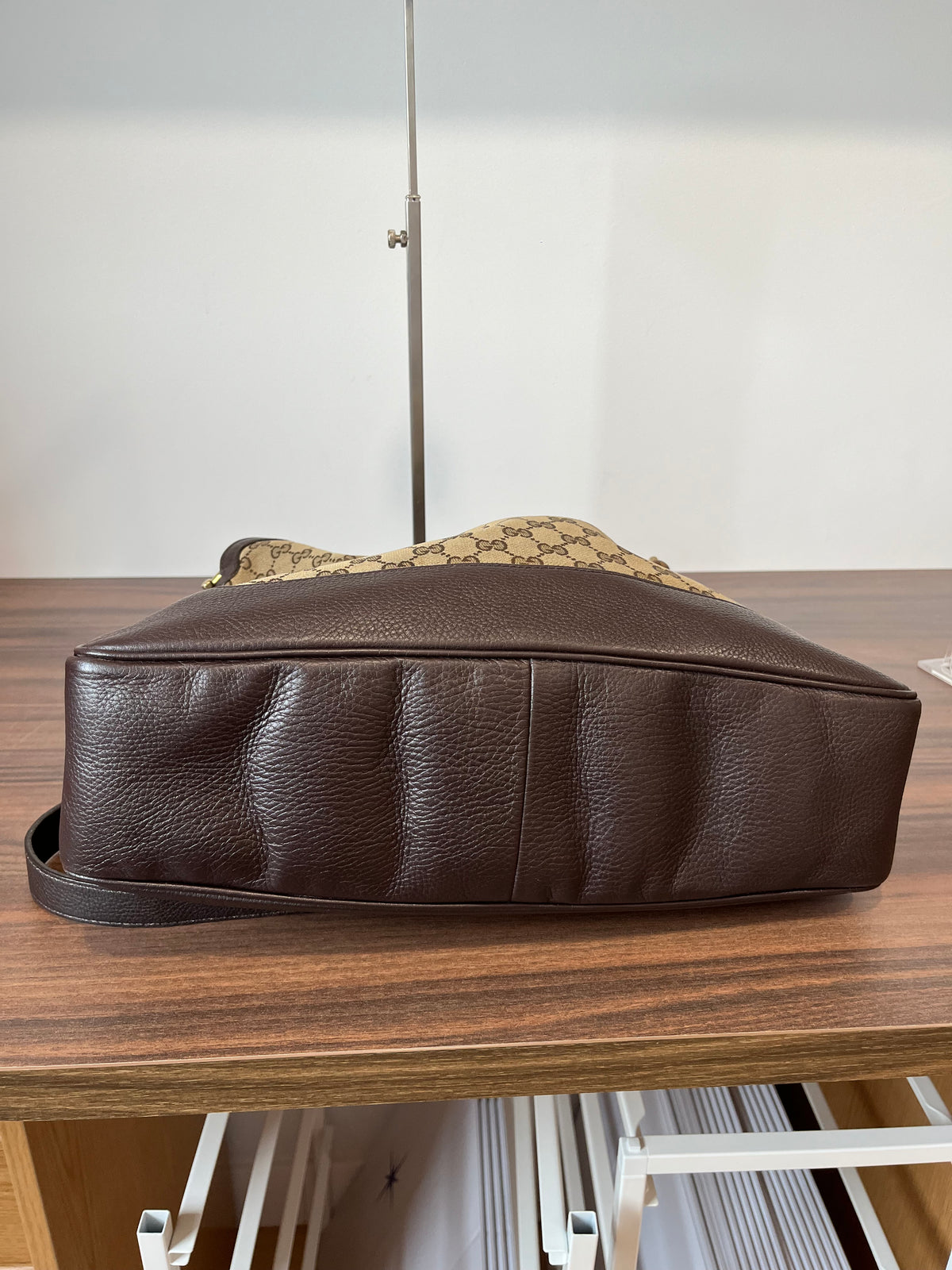 Gucci hobo Bamboo Lona GG Beige con Bandolera
