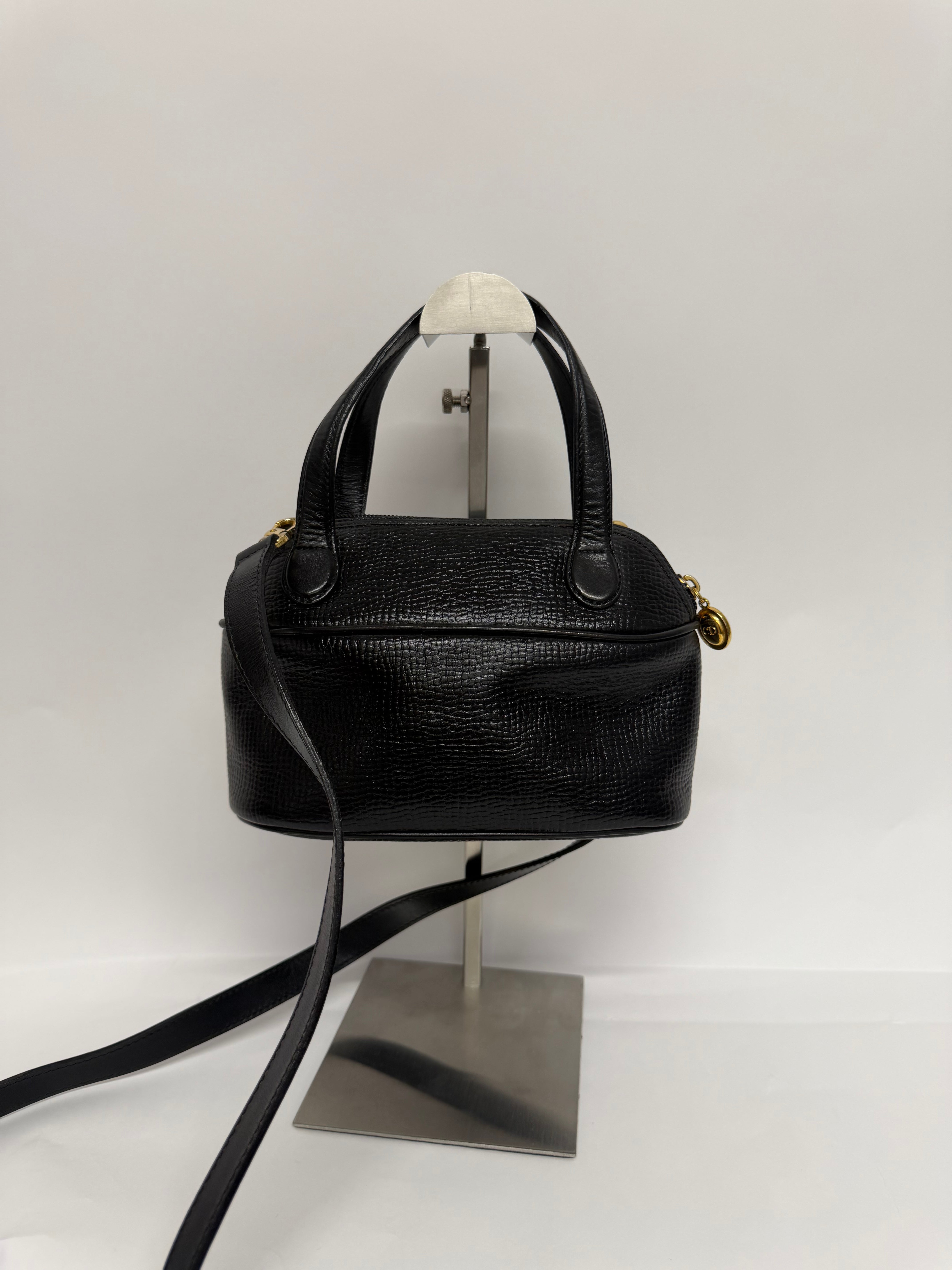 Christian Dior Mini Bowling Bag Vintage Negro GHW