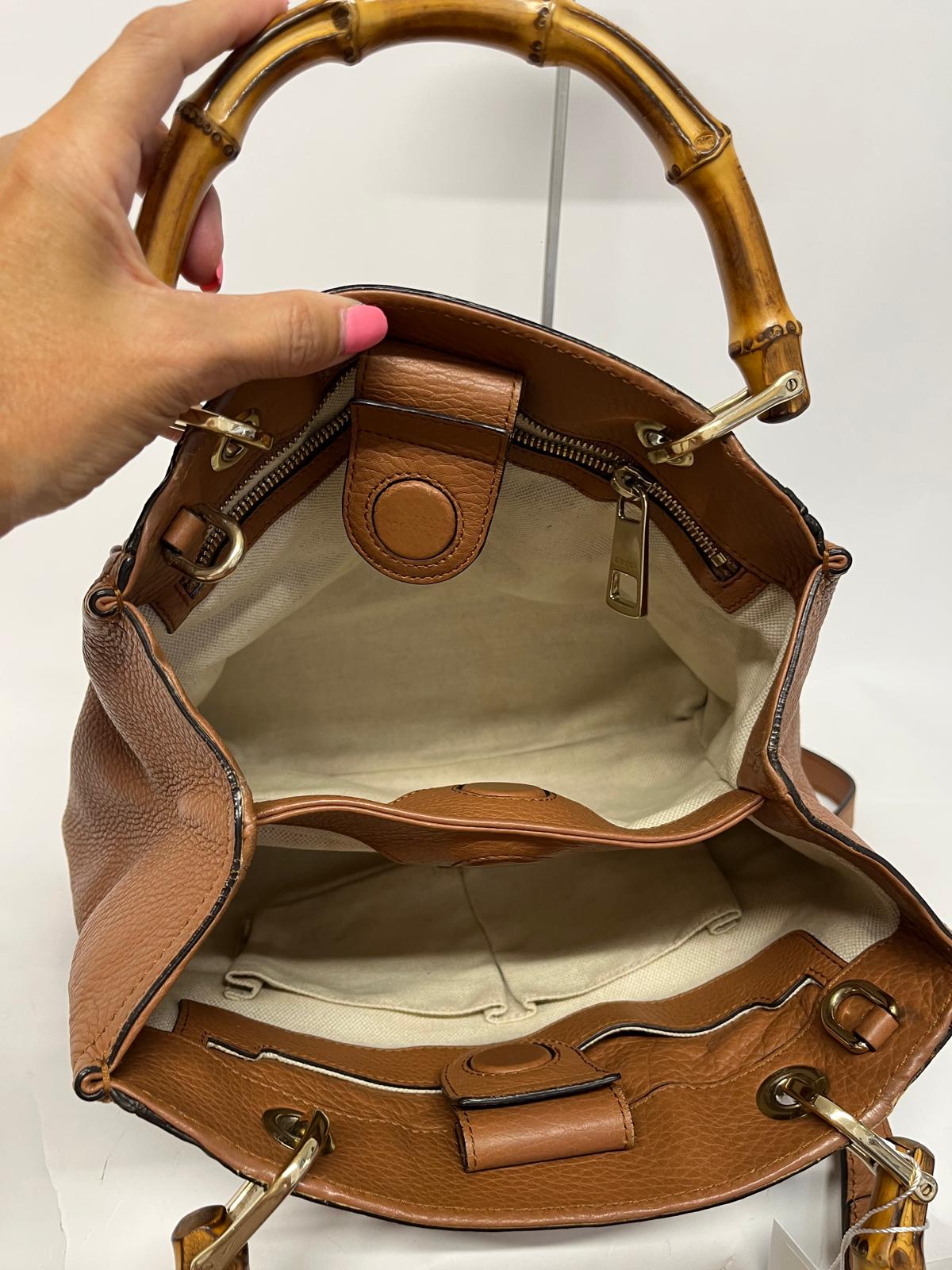 Gucci Bamboo Shopper Small Piel de Becerro Marrón