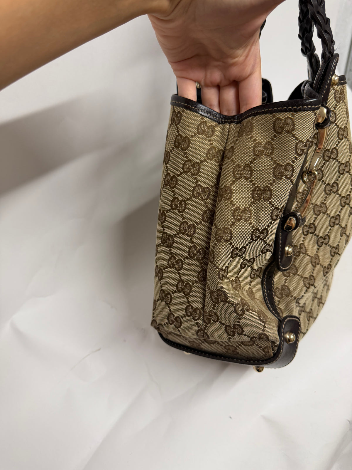 Gucci Pelham Horsebit GG Canvas Marrón