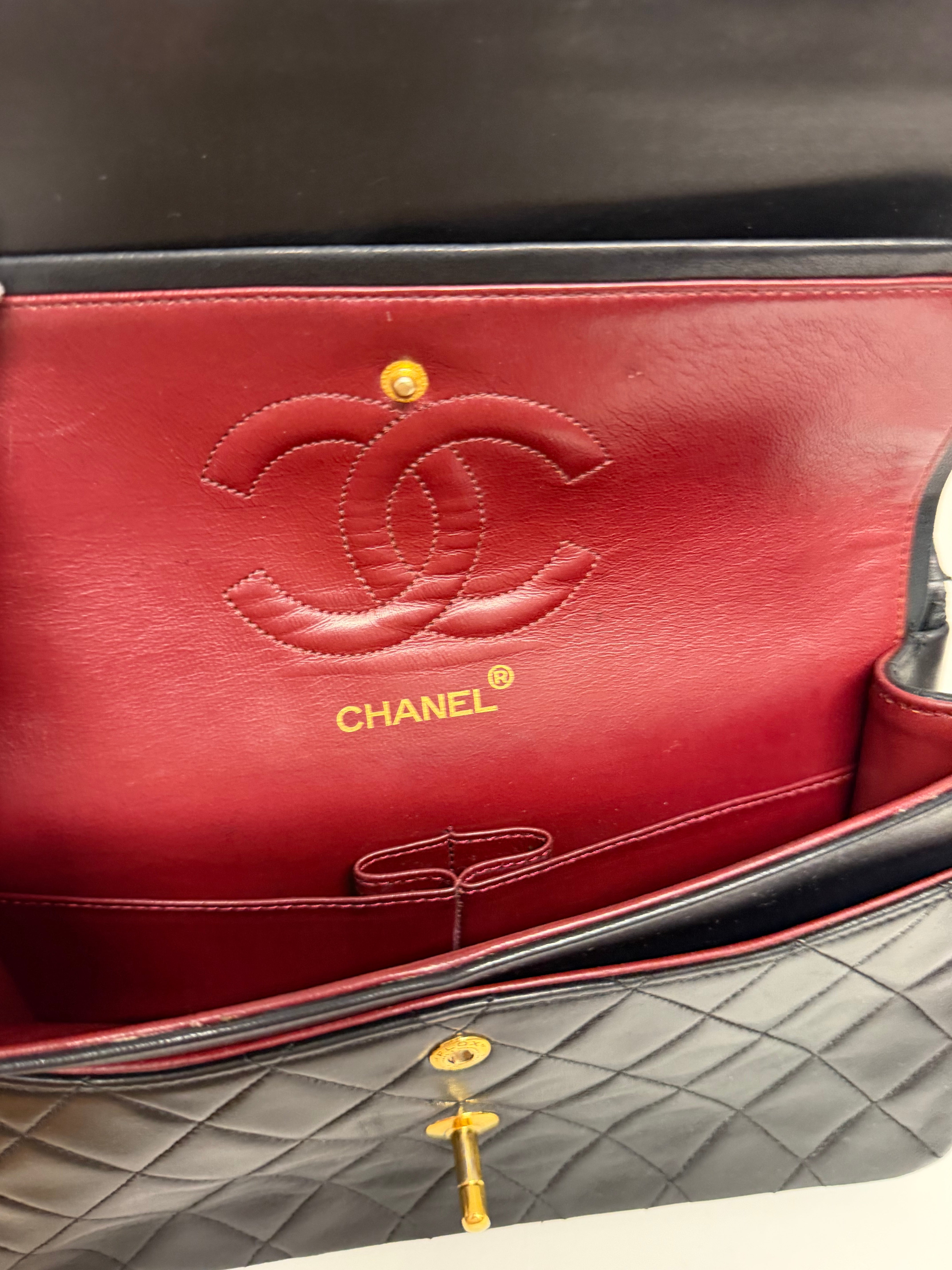 Chanel Timeless 25 Lambskin Negro Double Flap - Serie 9