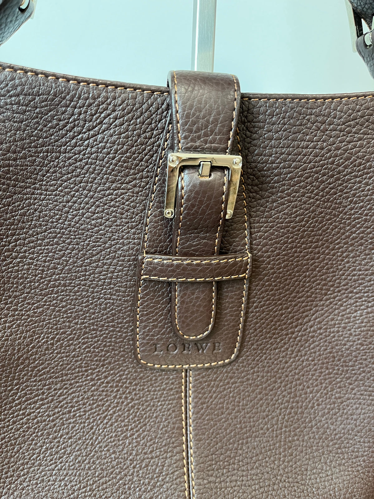 Loewe Senda Bandolera Piel Marrón Burdeos con Hebilla