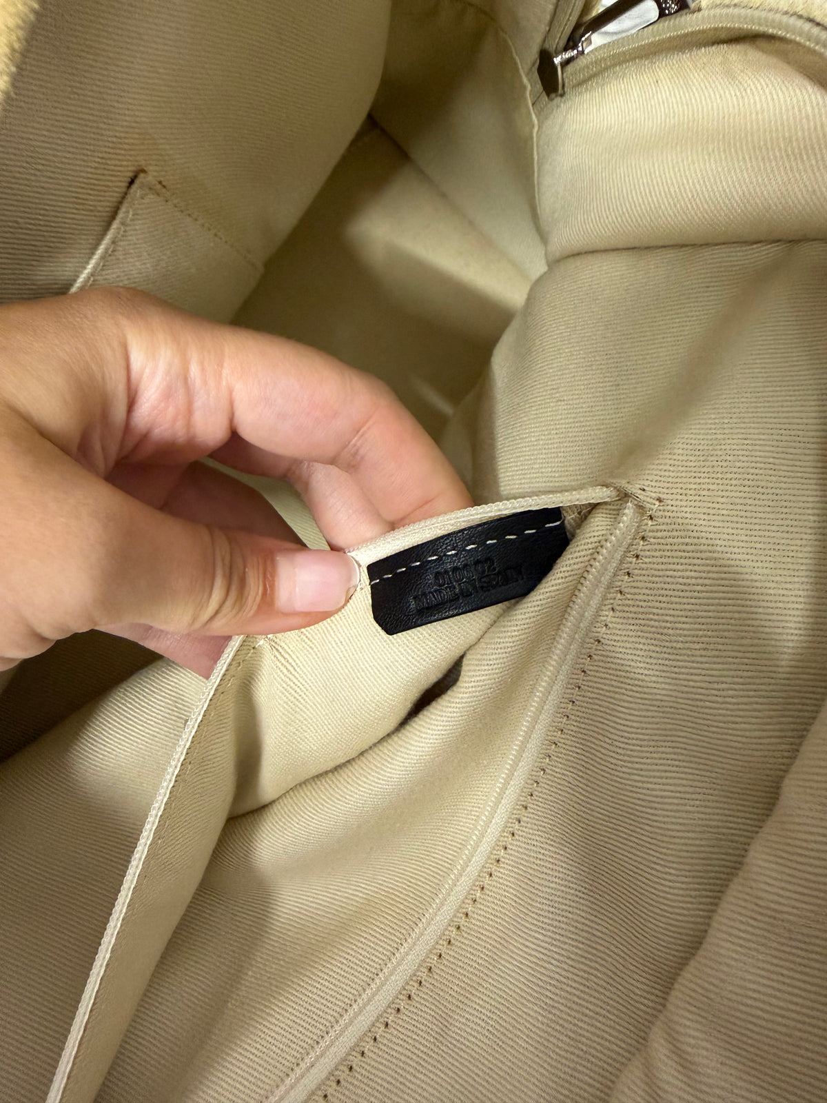 Loewe Amazona 36 Ante oro Beige y Piel Marrón Oscuro