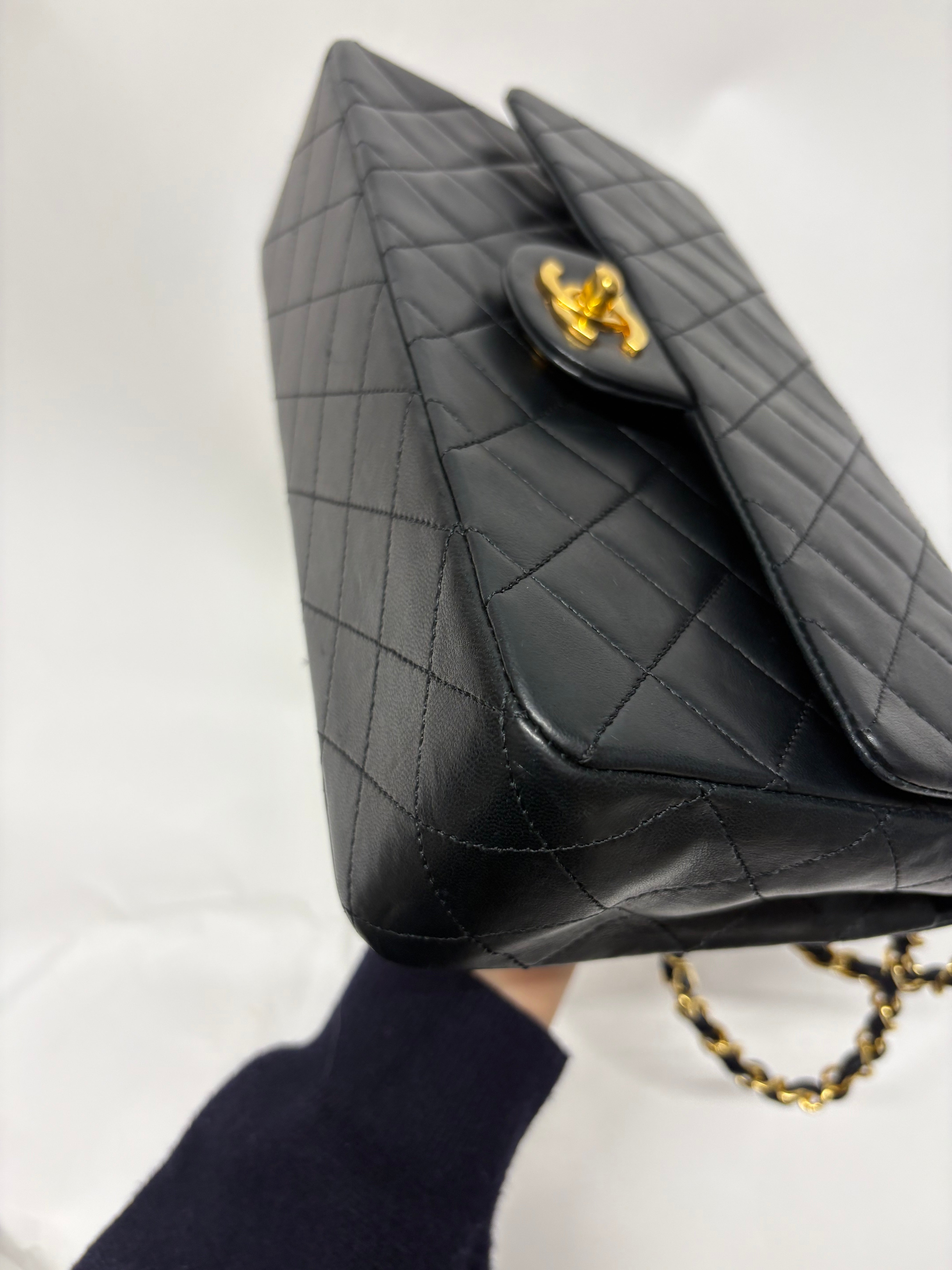 Chanel Timeless Double Flap 25 Lambskin negro serie 0