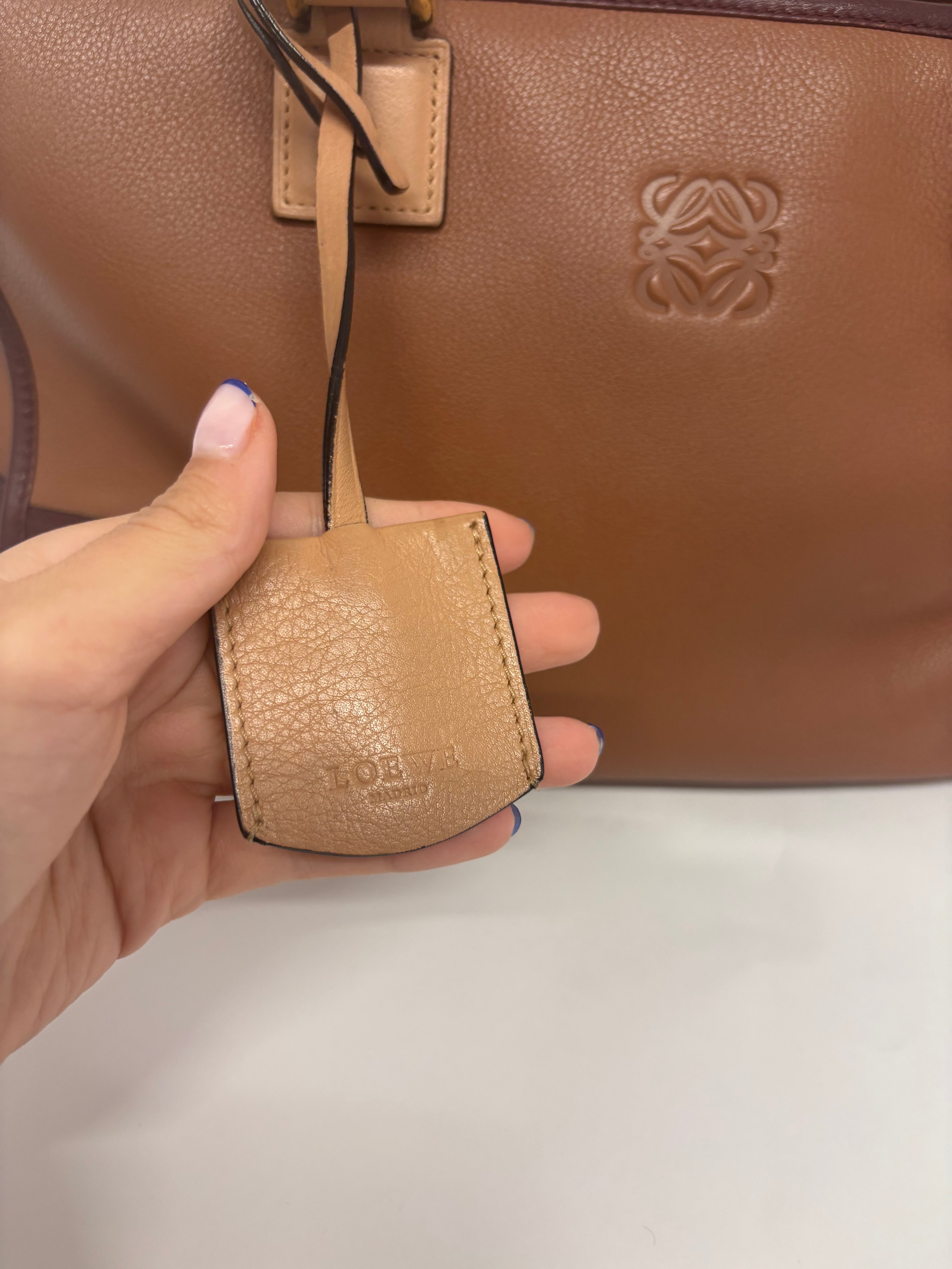 Loewe Amazona 35  Tricolor Marrón, Burdeos y Beige