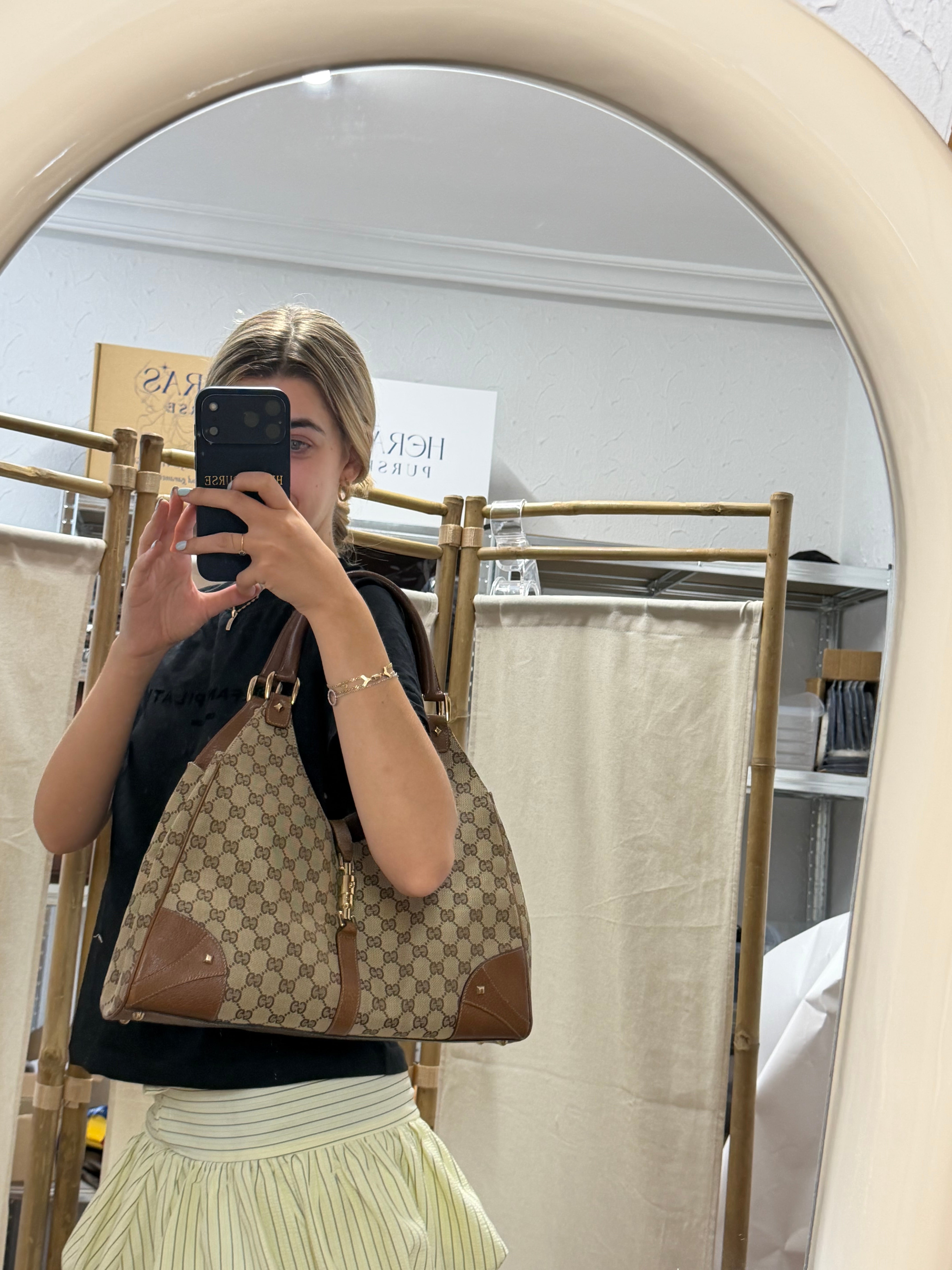 Gucci Jackie GG Canvas Grande Herrajes Dorados