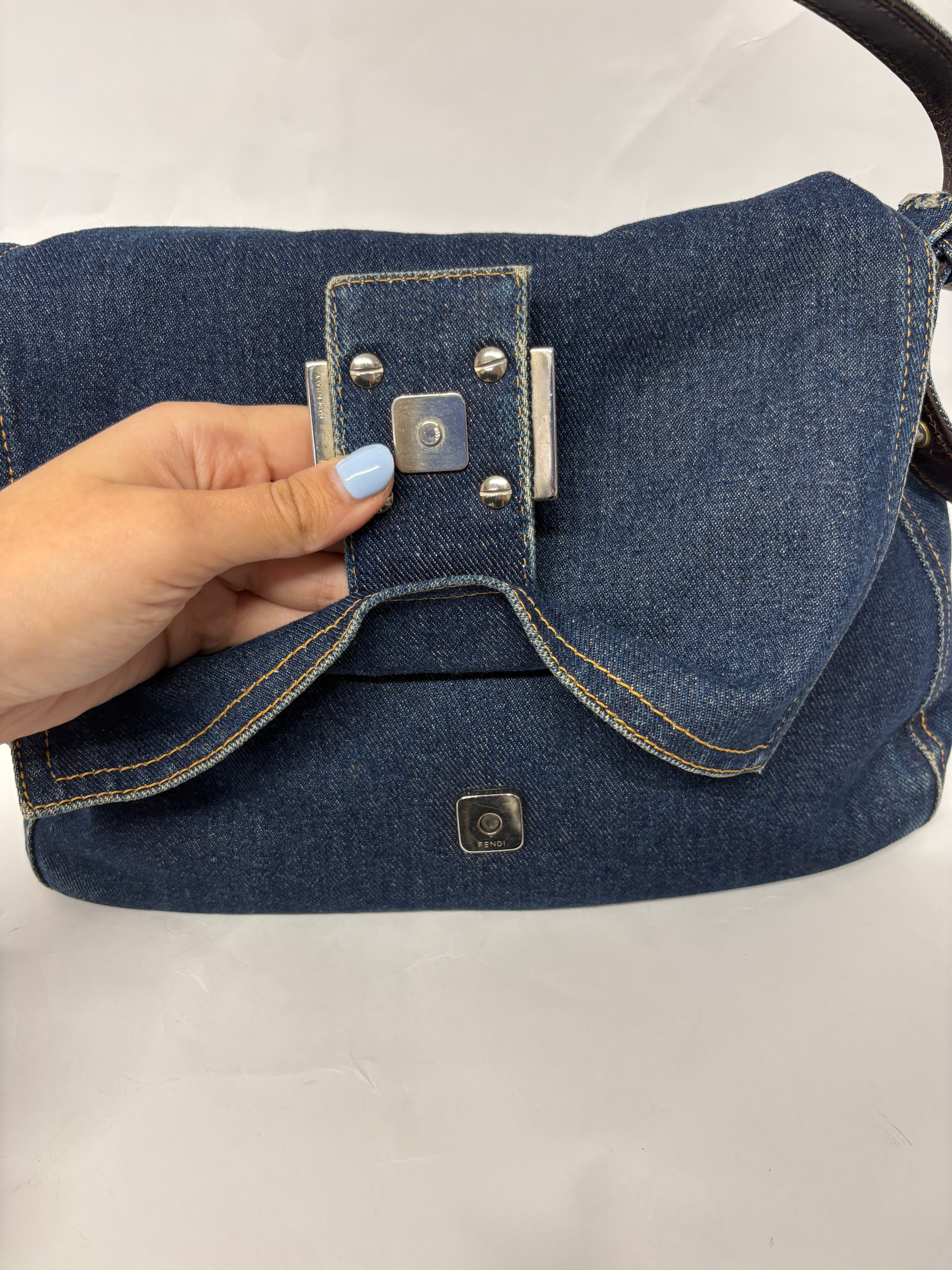 Fendi Mamma Baguette Denim - Icono Vintage