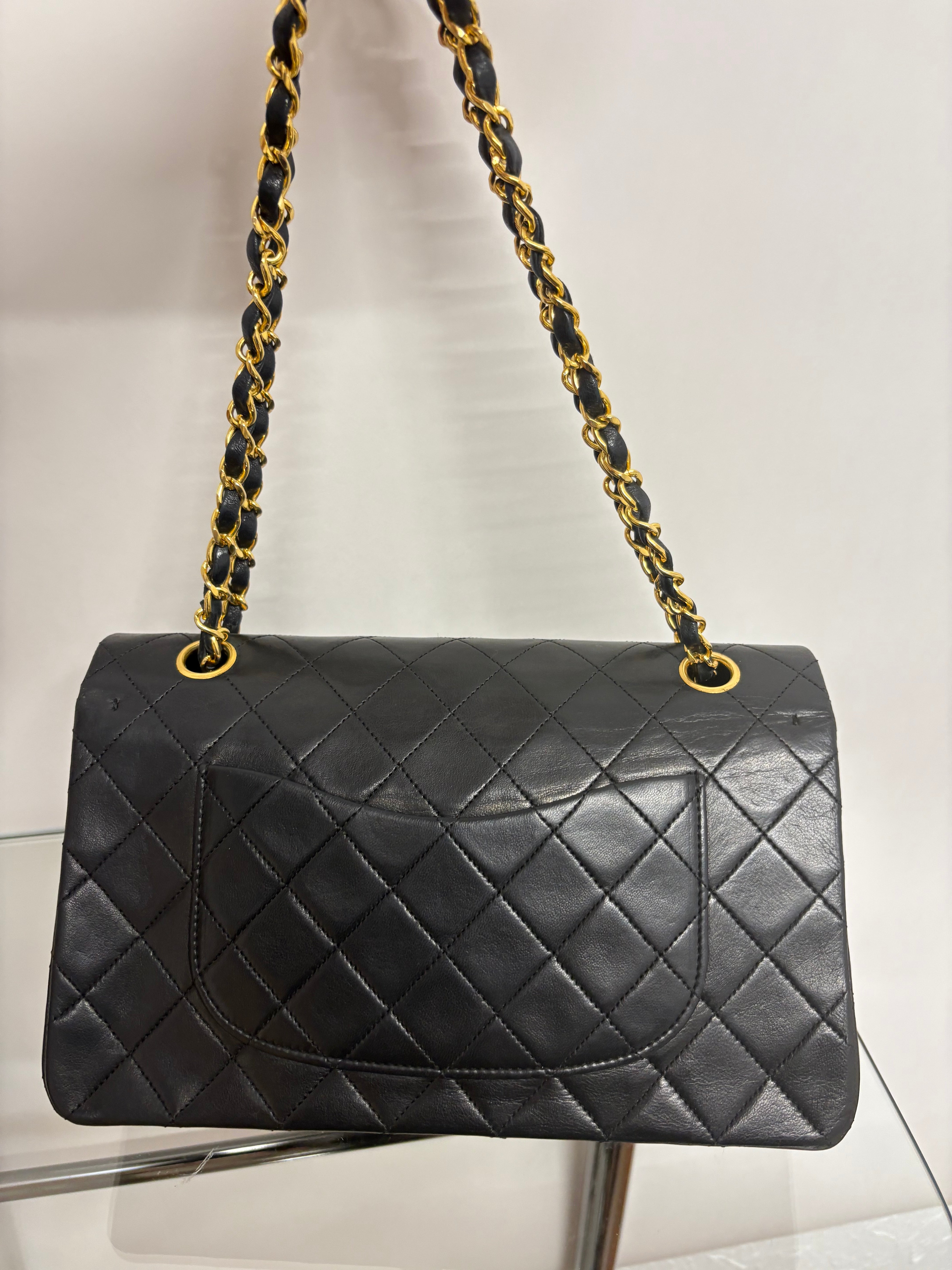 Chanel timeless 25 doble flap Matelassé Lambskin Negro · Serie 1