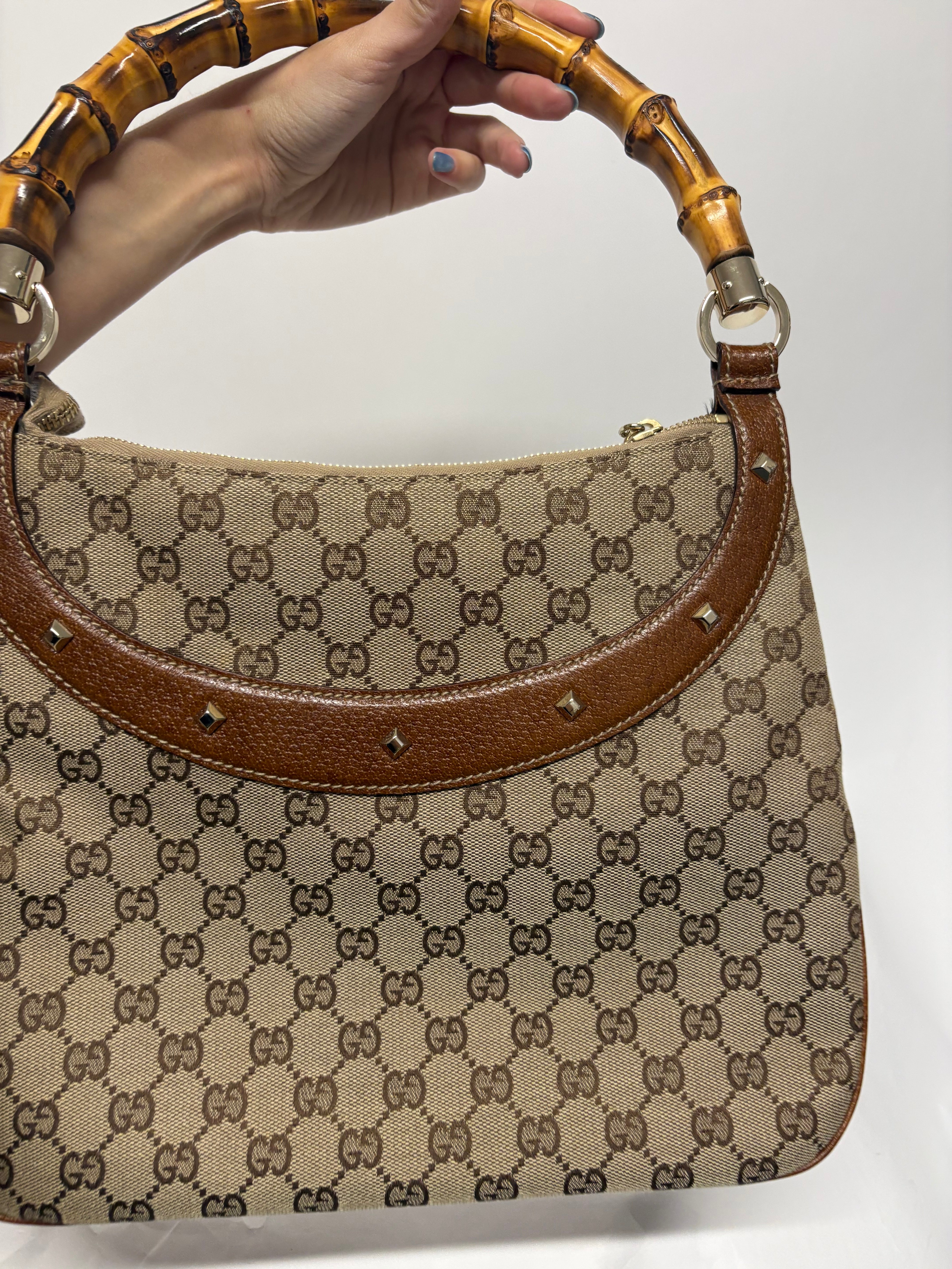 Gucci Bamboo GG Canvas vintage en color marrón