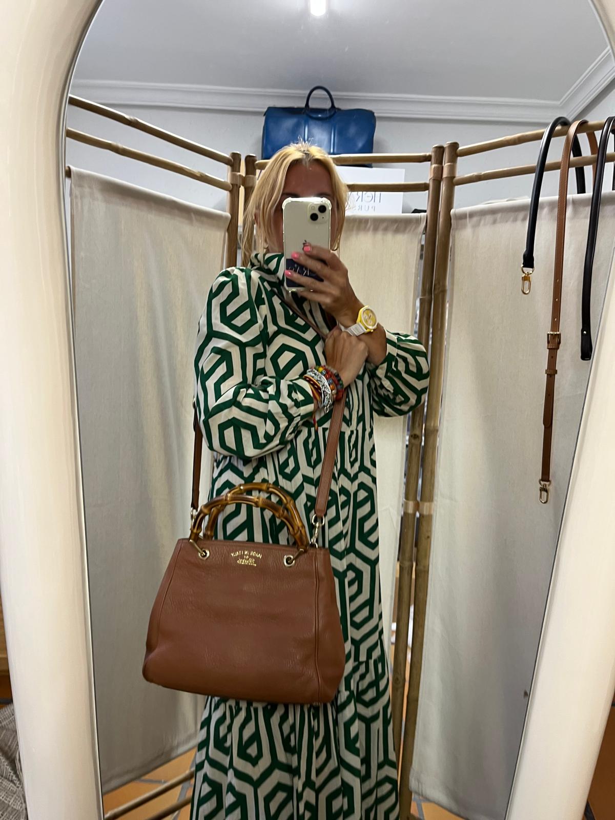 Gucci Bamboo Shopper Small Piel de Becerro Marrón